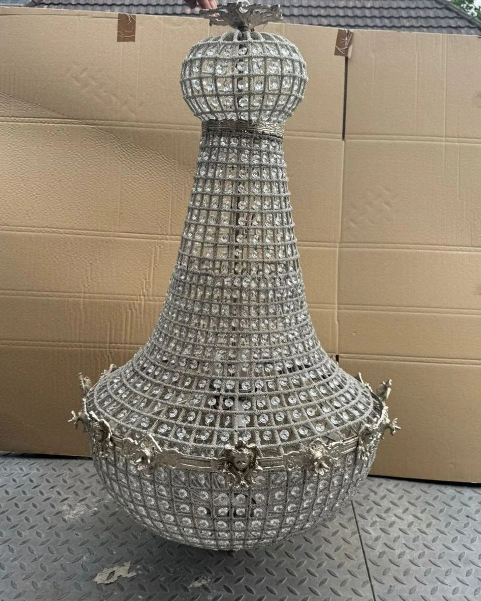 Baroque crystal chandelier silver H. 110 cm - Baroque lights