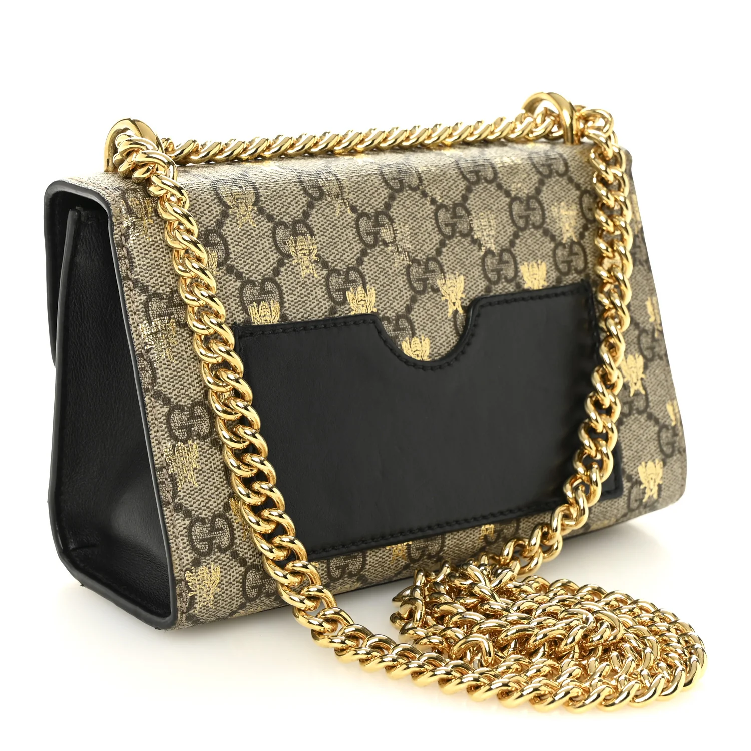 GG Supreme Monogram Bees Small Padlock Shoulder Bag Black - Top Club