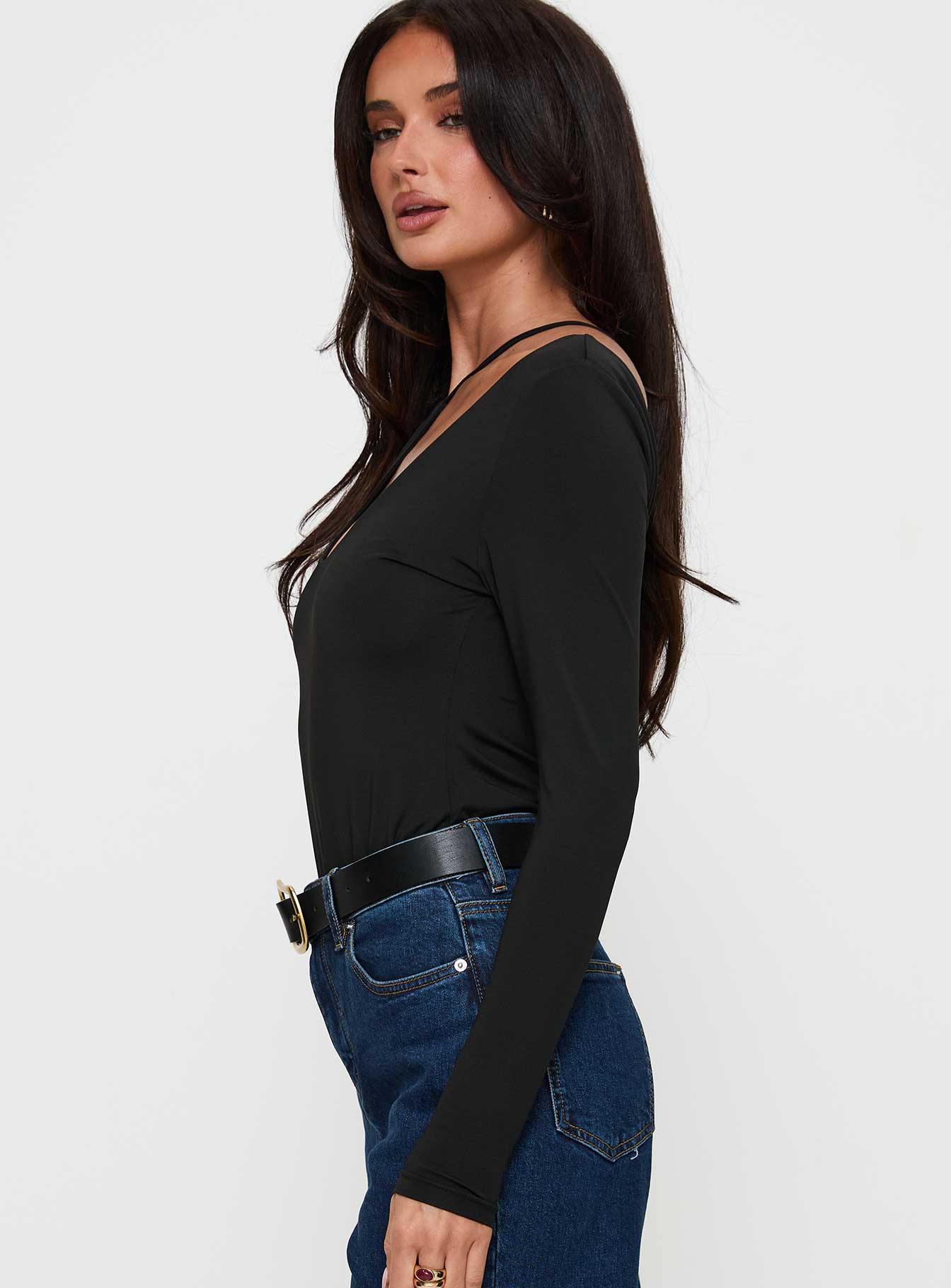 Play Pretend One Sleeve Bodysuit Black
