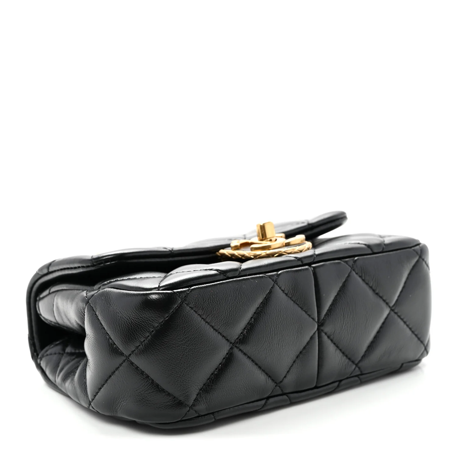 Lambskin Quilted Mini Flap Black - Top Club