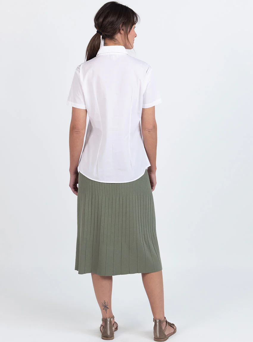 Chemisier femme manches courtes coton blanc