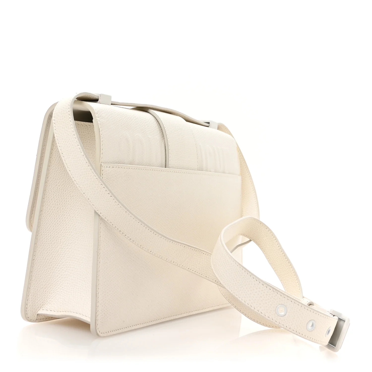 Ultra Matte Grained Calfskin 30 Montaigne Flap Bag White - Top Club