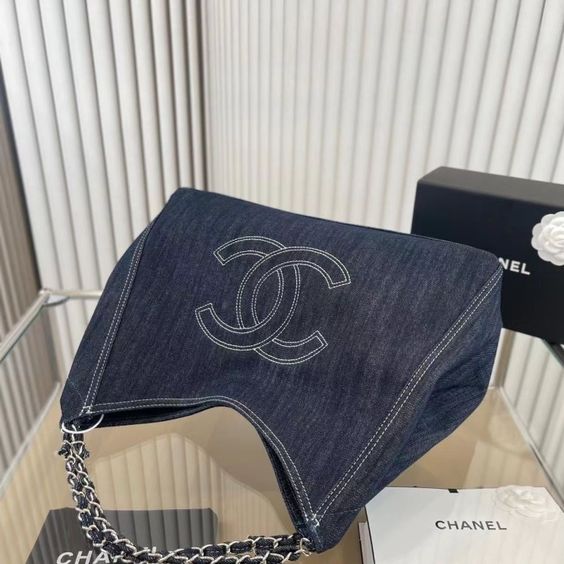 YSL Large Capacity Denim Tote Bag - Top Club