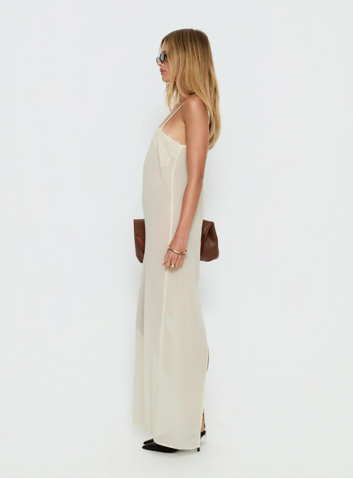 Glacial Sheer Maxi Dress Butter