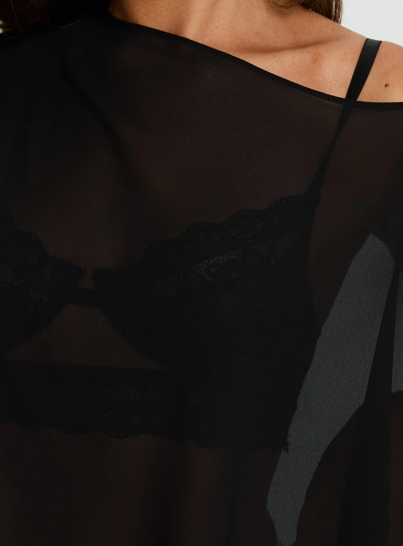 Mairelle Sheer Poncho Black