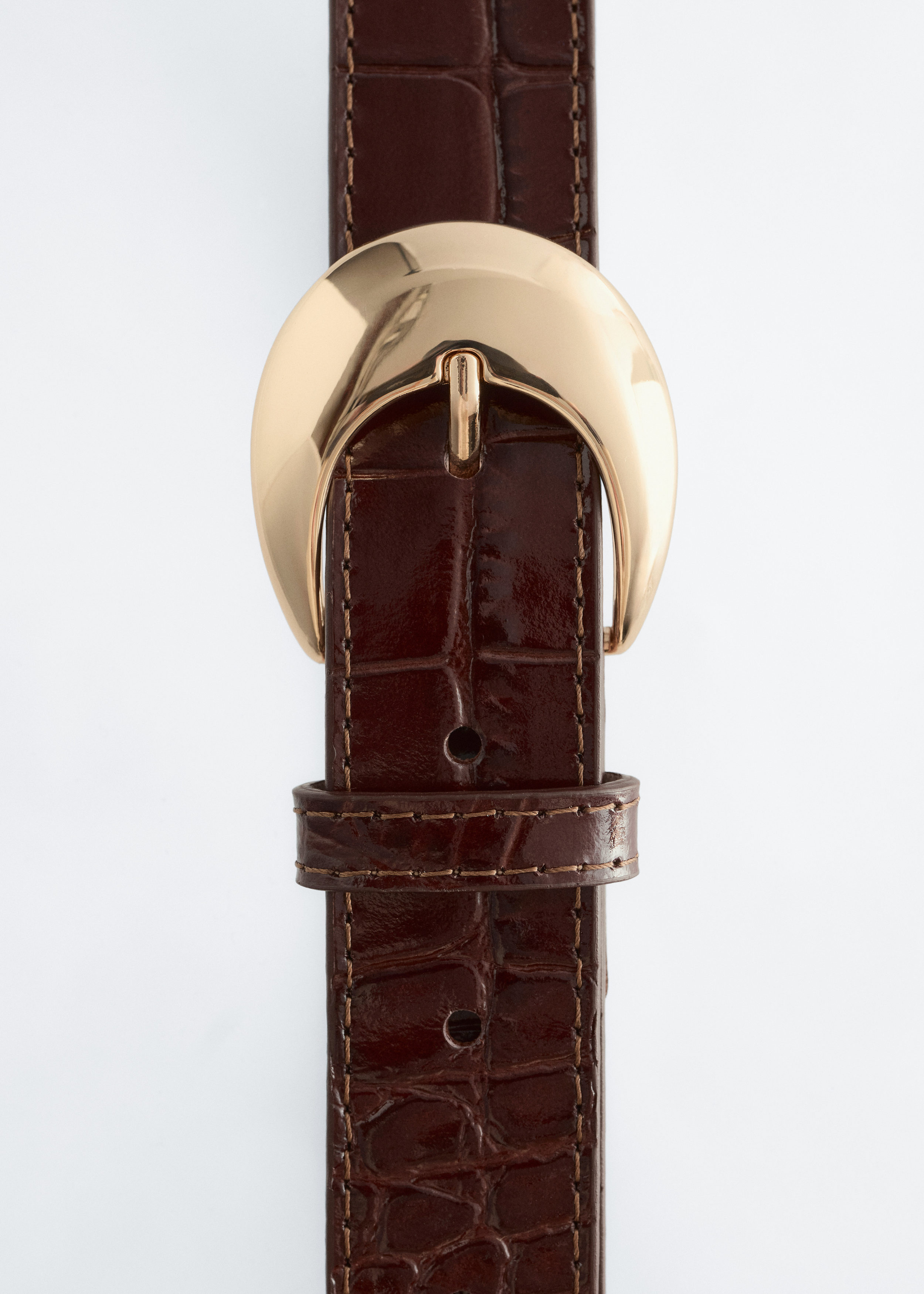 & Other Stories CROCO EFFECT BUCKLE LEATHER BELT