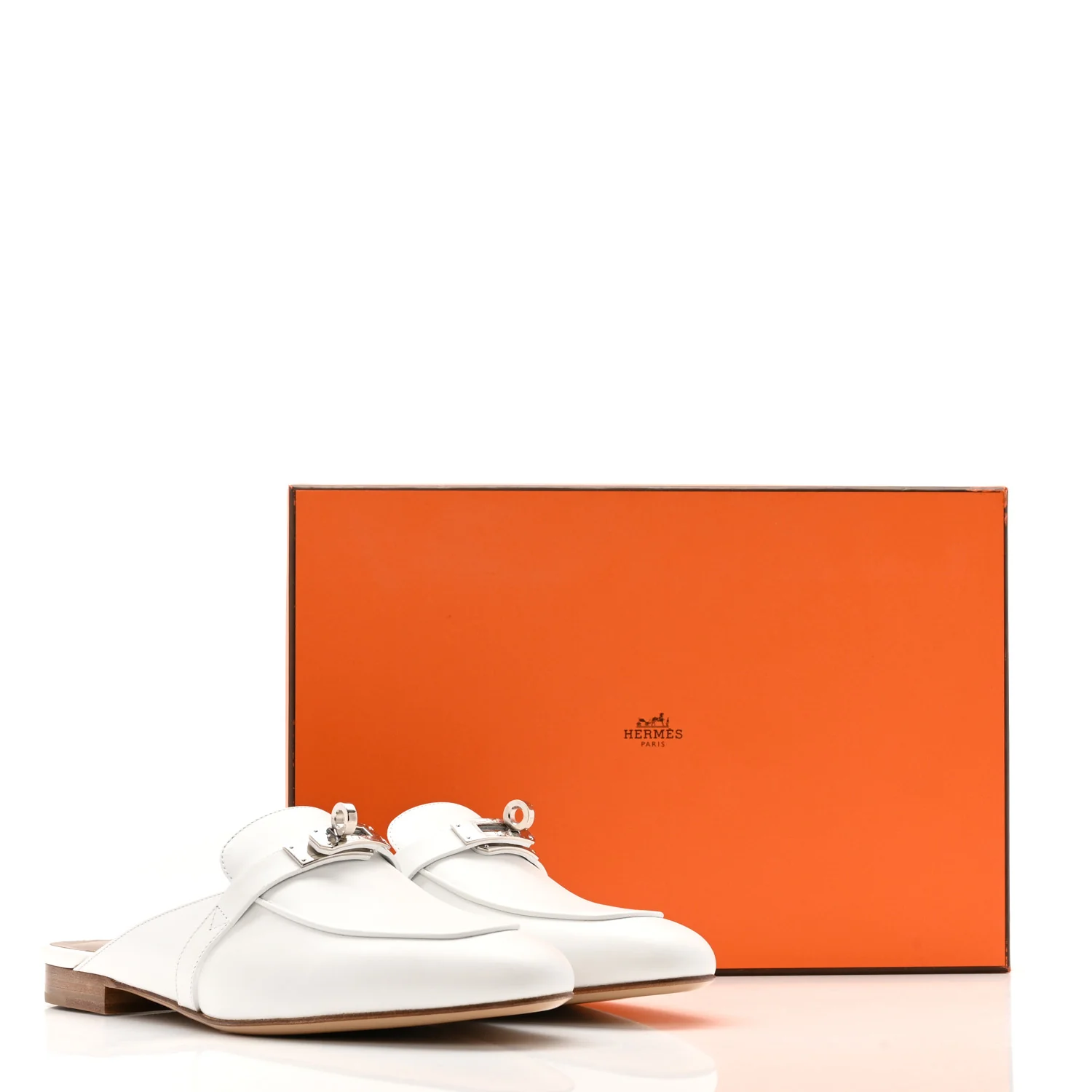 Calfskin Oz Mules 37.5 White - Top Club
