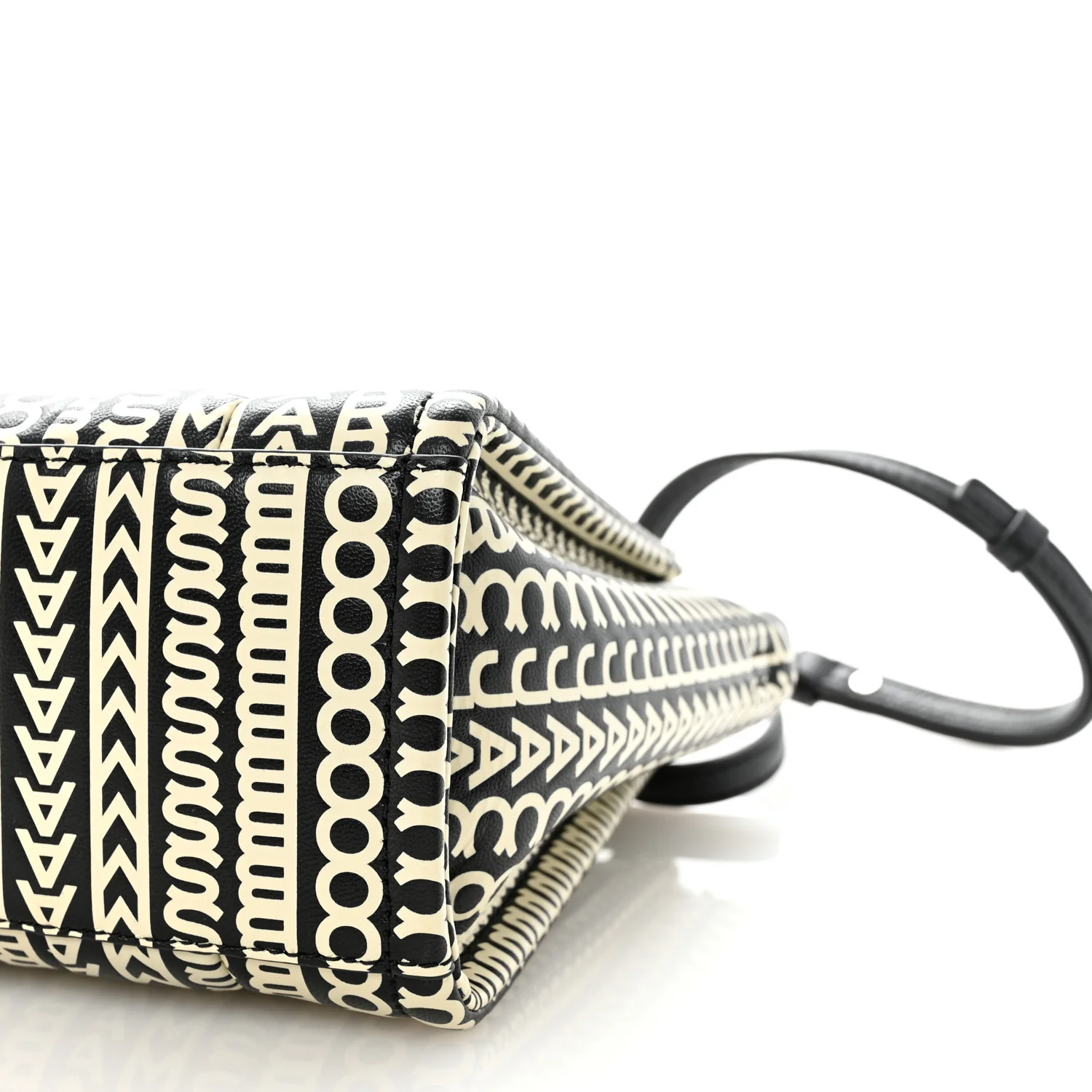 Calfskin Small The Monogram Tote Black White - Top Club