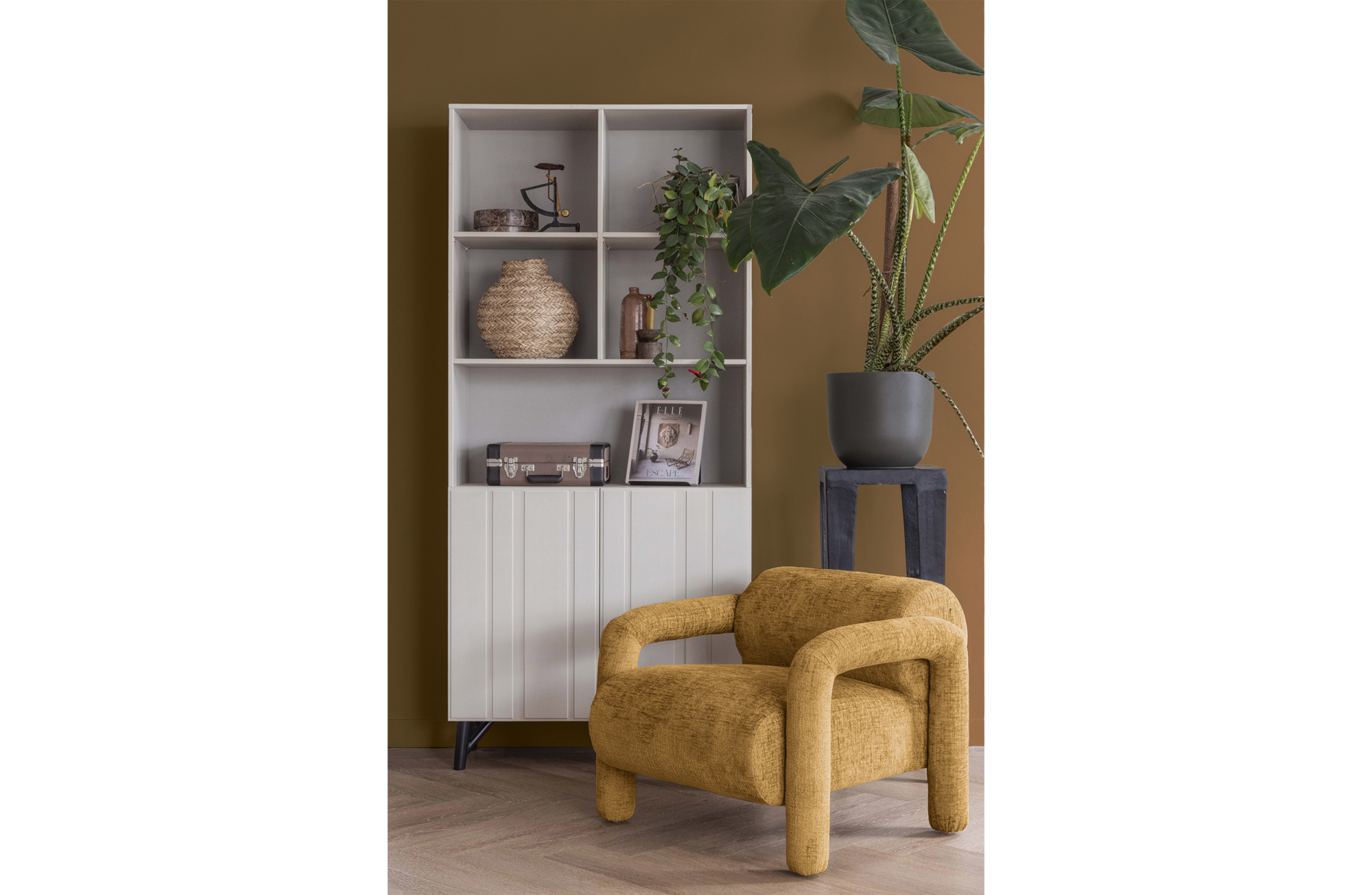 WOOOD Exclusive fauteuil Lenny Fauteuil Lenny in grove textuur Zand