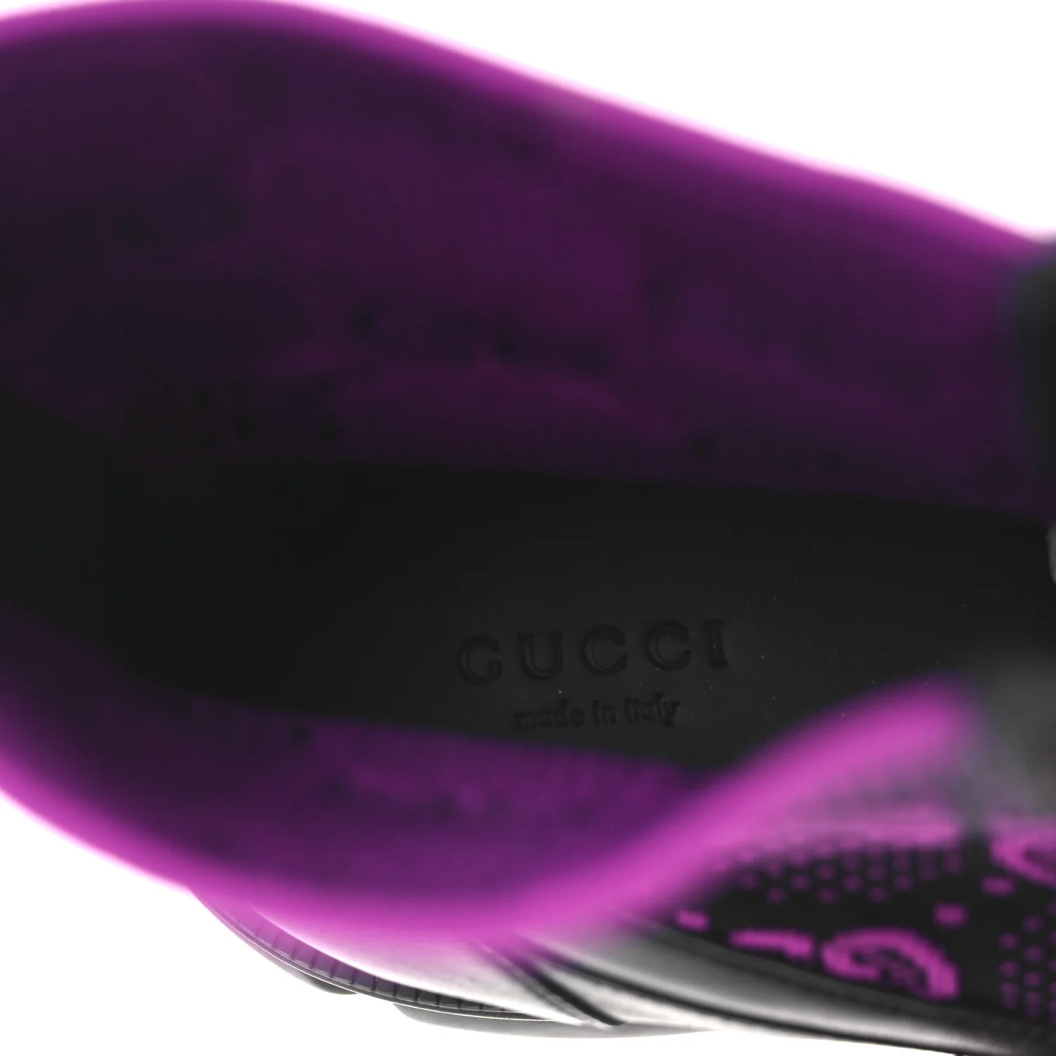 Quebec Calfskin Technical Jersey Knit GG Monogram Horsebit Ankle Boots 42 Black Fucsia - Top Club