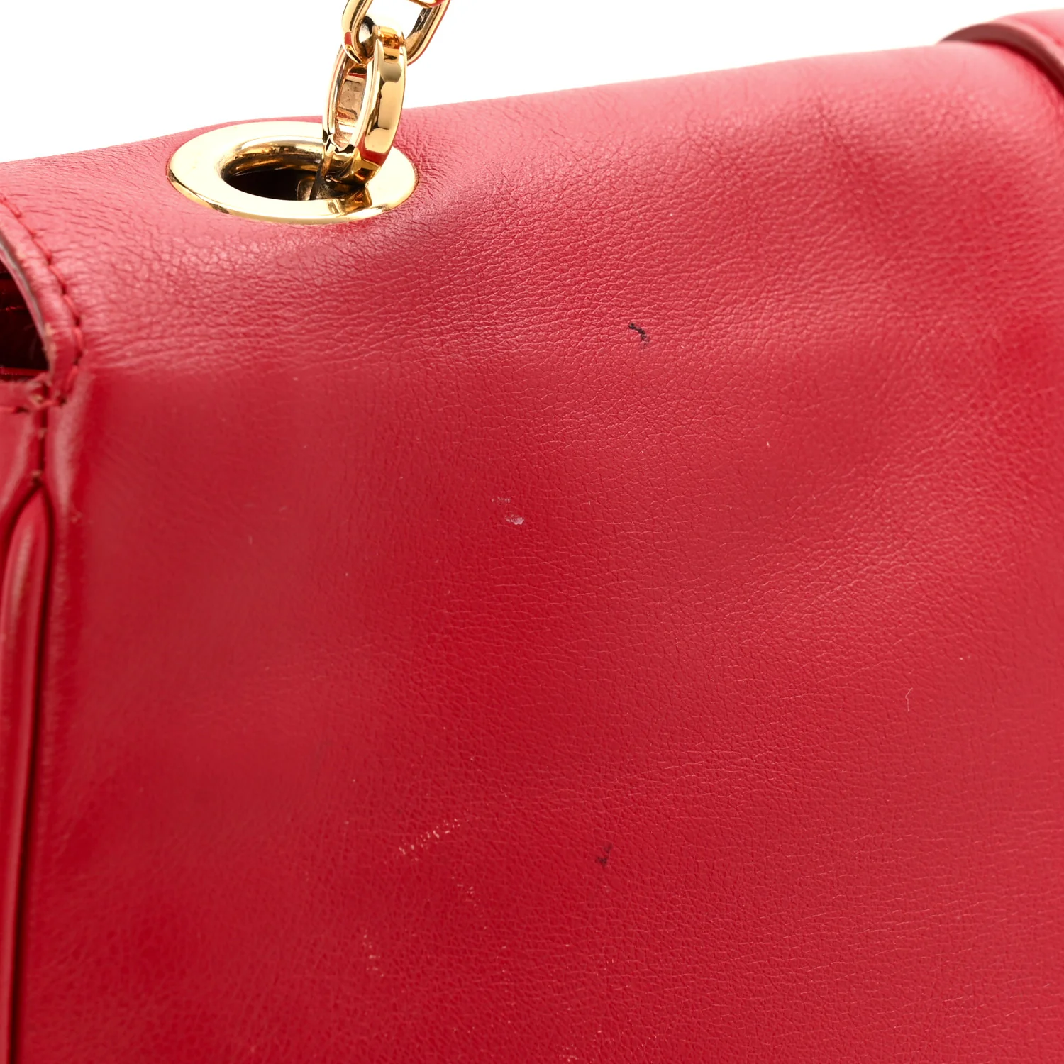 Calfskin Gancini Chain Shoulder Bag Red - Top Club