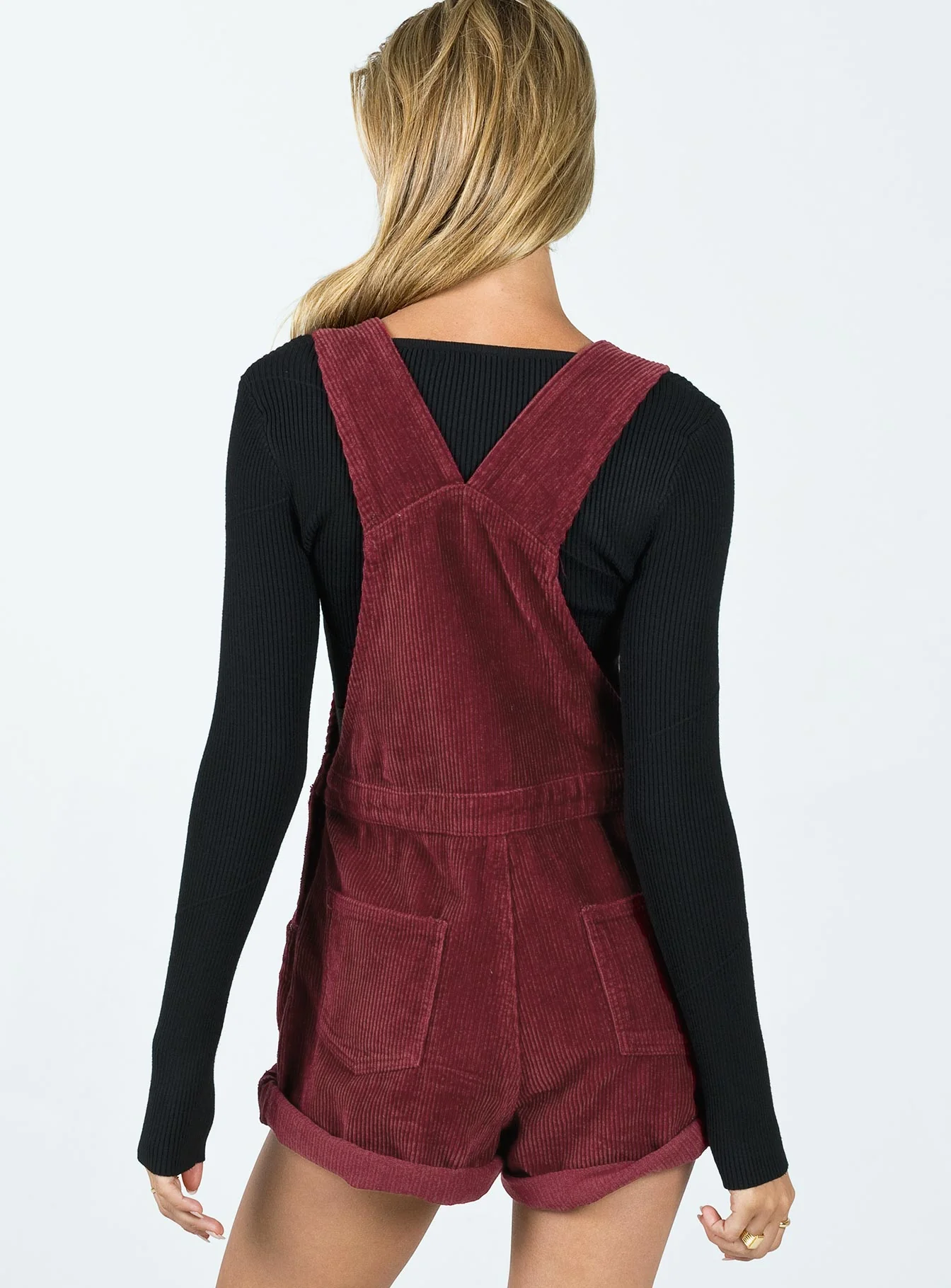 Kacey Short Overalls Burgundy