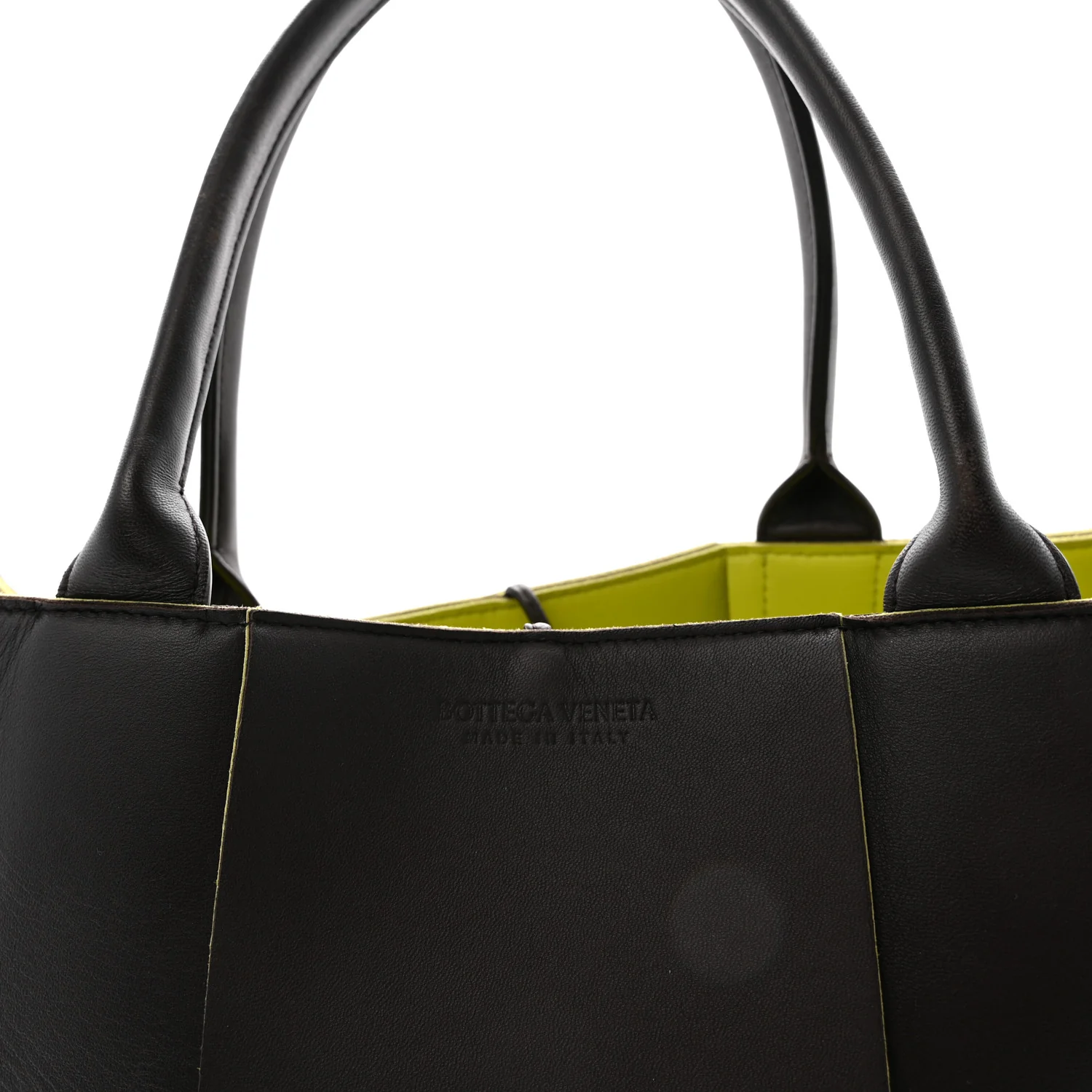 Nappa Maxi Intrecciato Medium Arco Tote Fondant Kiwi - Top Club