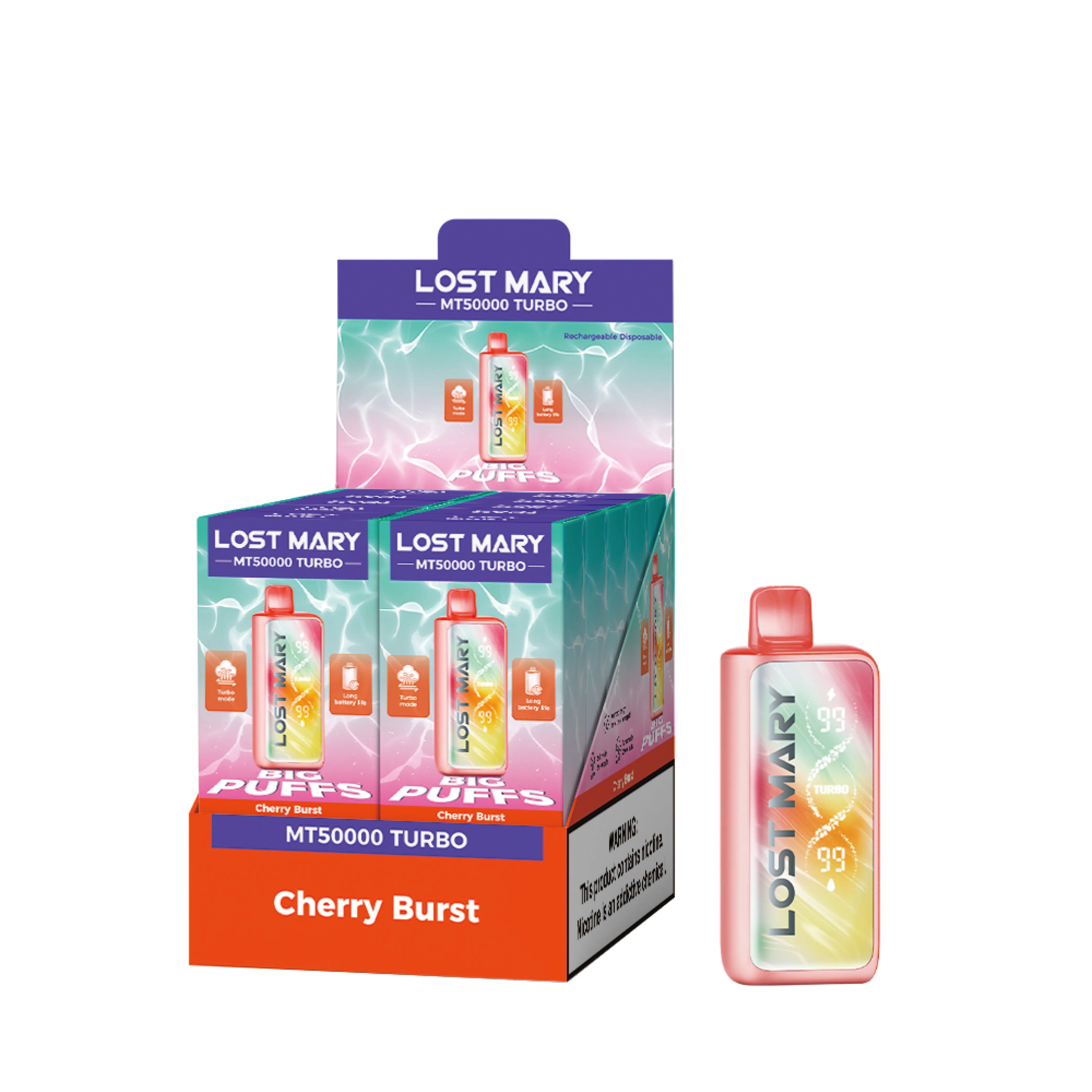 LOST MARY MT50K Turbo vape descartável recarregável (todos os sabores)
