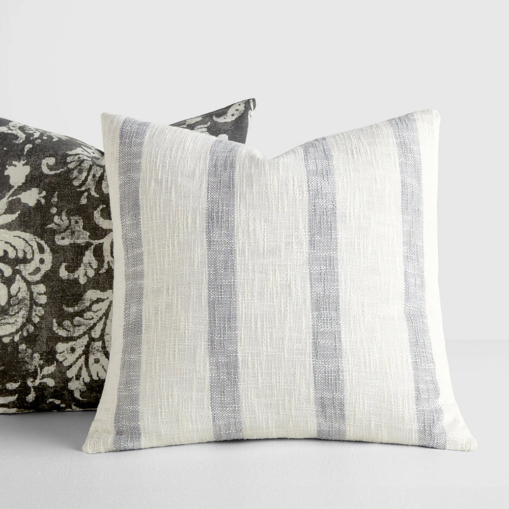 2-Pack Yarn-Dyed Awning Stripe / Distressed Floral Décor Throw Pillows (Sale)