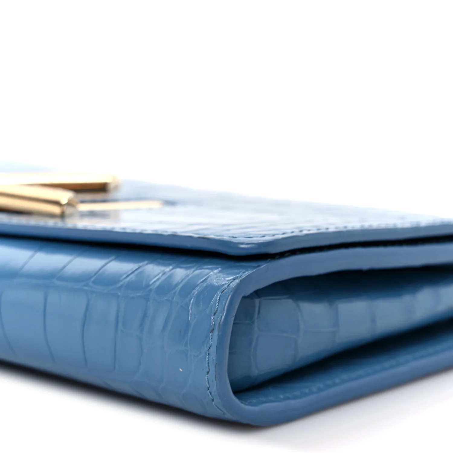 Crocodile Twist Chain Wallet Bleuet - Top Club