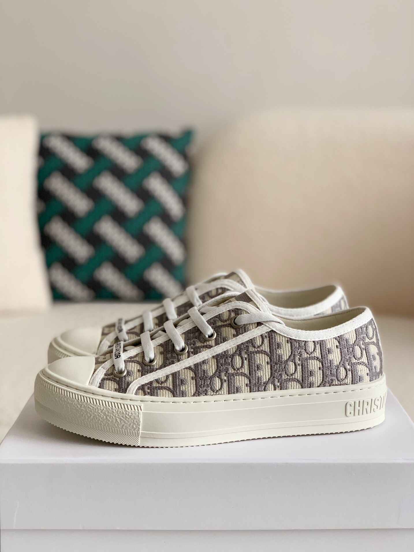 Dior Oblique Embroidered Gray Walk'n'Dior  Sneakers - Sneaker Replica Workshop