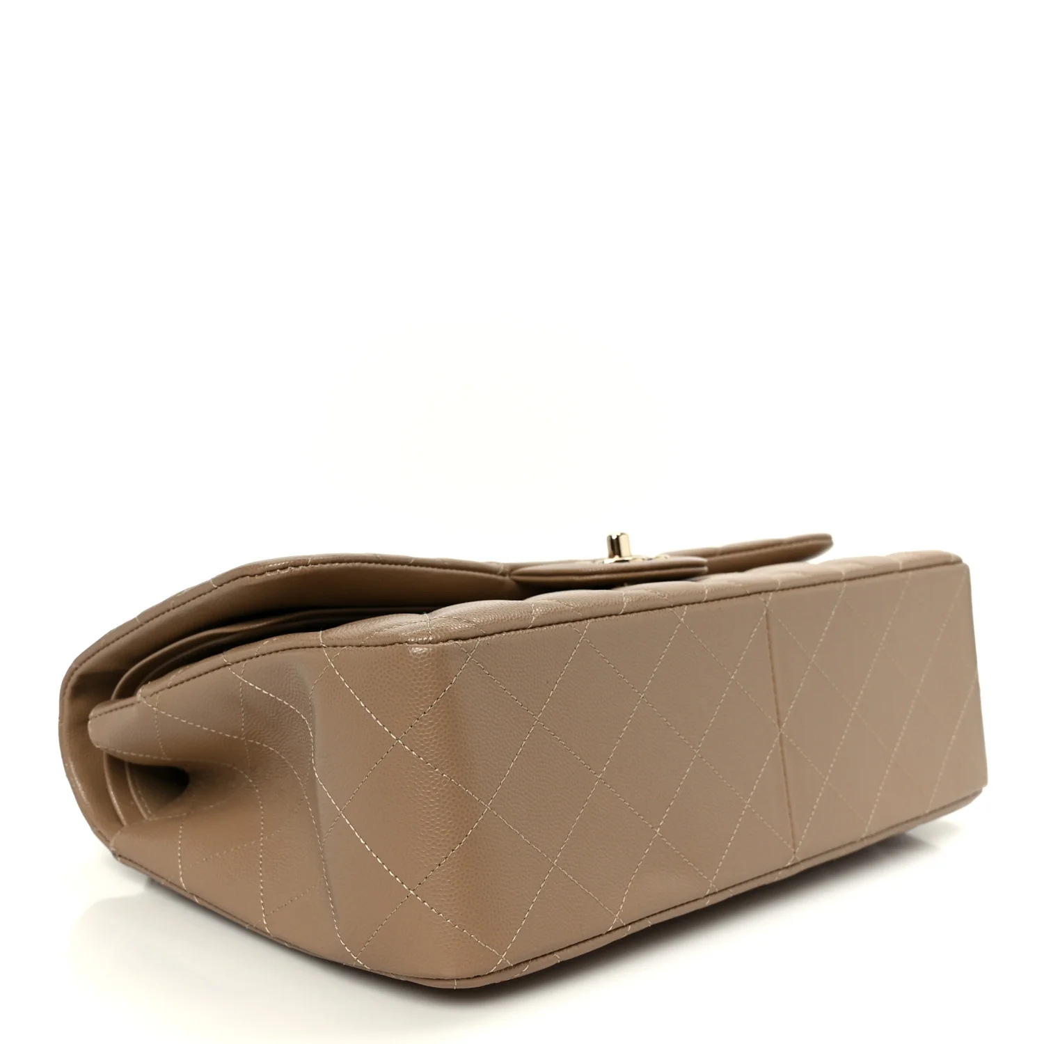 Caviar Quilted Jumbo Double Flap Dark Beige - Top Club