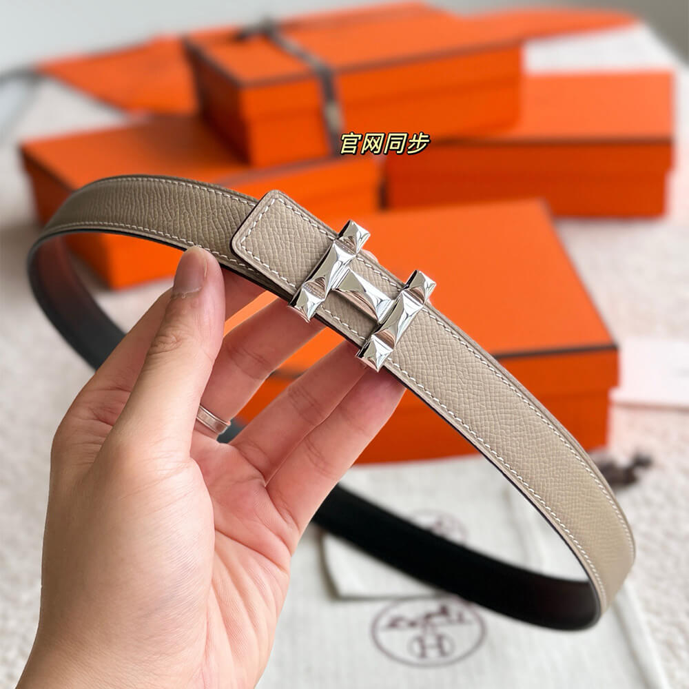 H Infini belt buckle   Reversible leather strap 24 mm - Top Club
