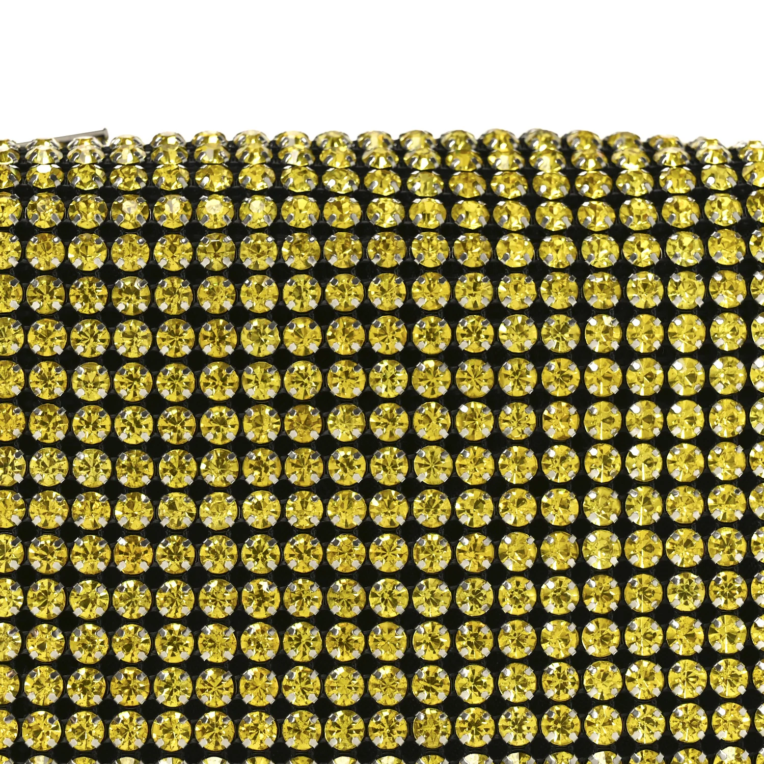 Mesh Crystal Rhinestone Mini Heiress Pouch Porcelain - Top Club