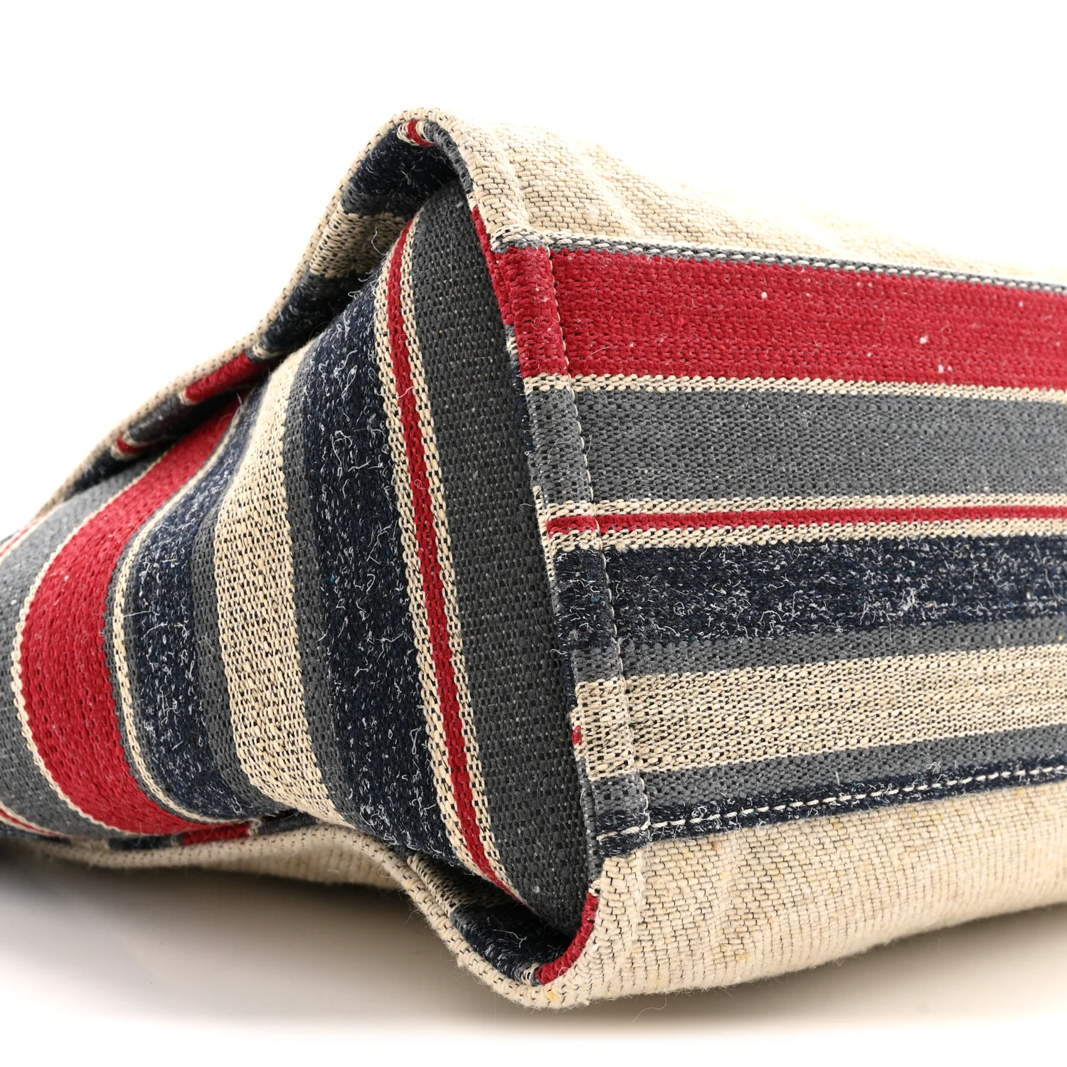 Striped Canvas Medium Deauville Tote Beige - Top Club