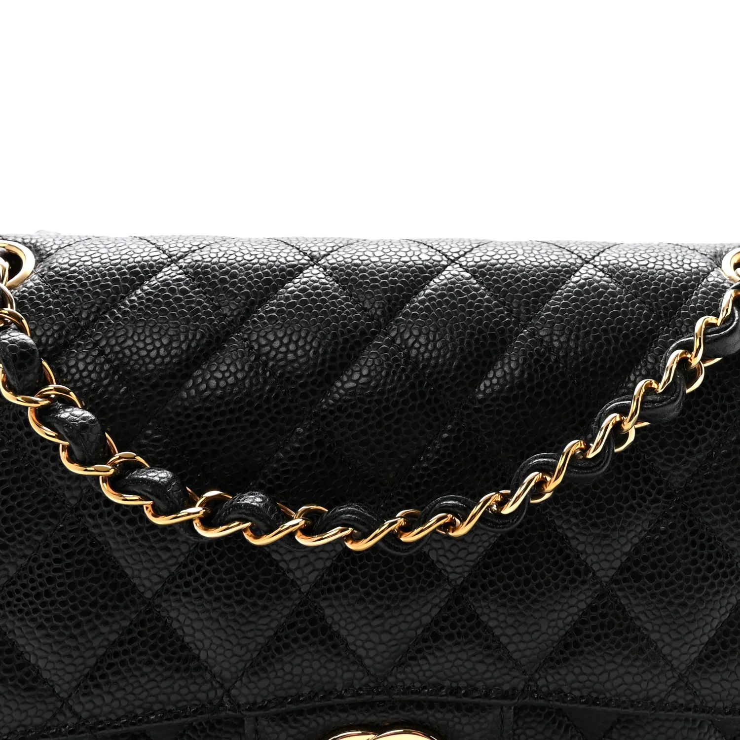 Caviar Quilted Medium Double Flap Black - Top Club