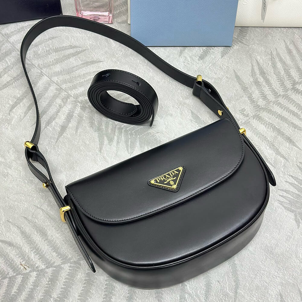 Prada Arque leather shoulder bag with flap - Top Club