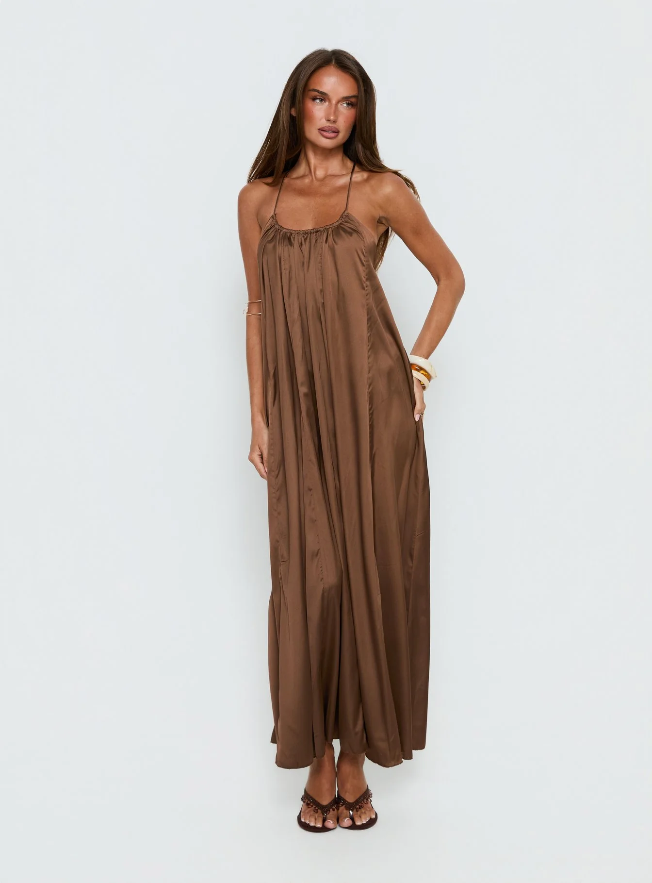 Seatides Scoop Maxi Dress Chocolate