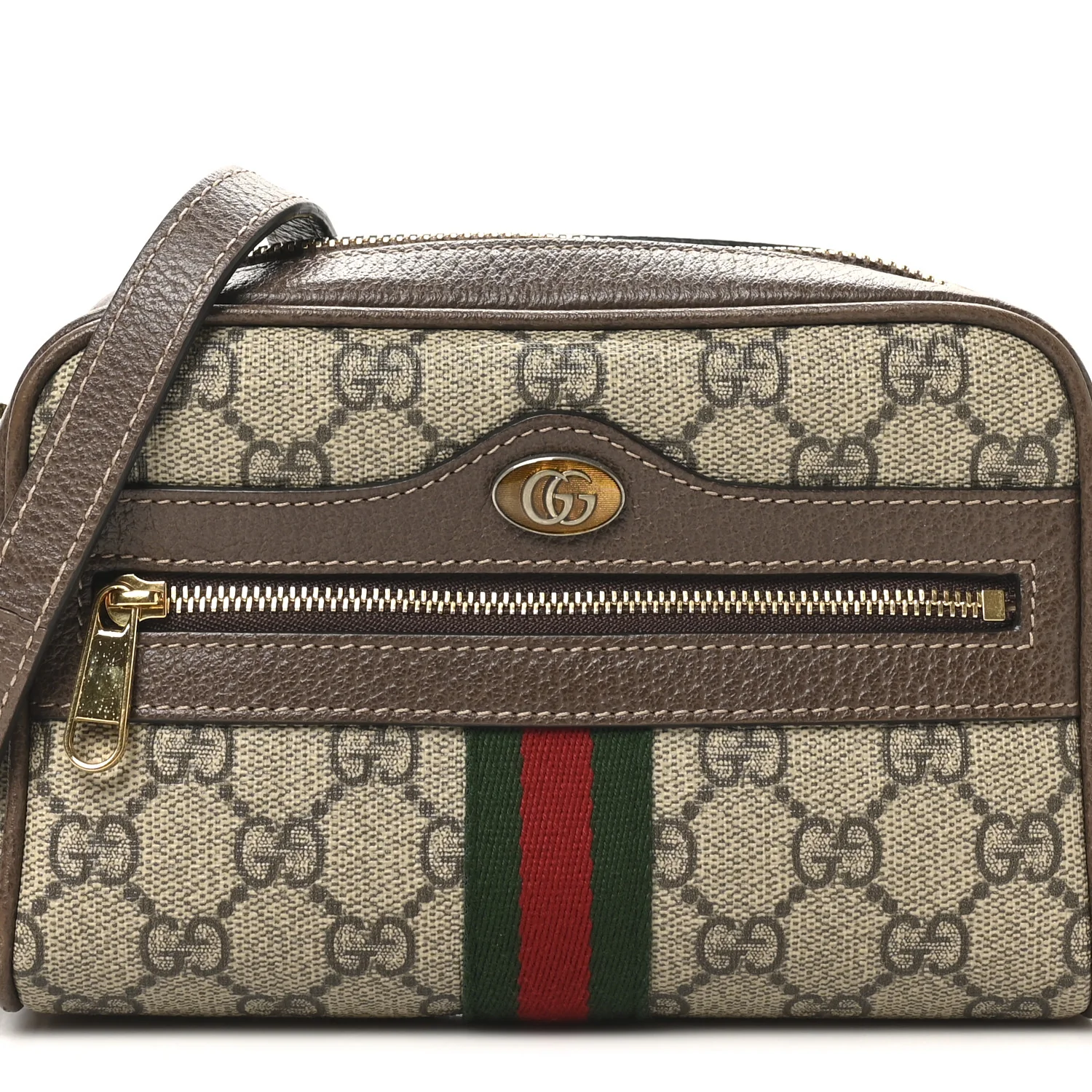 GG Supreme Monogram Web Mini Ophidia Shoulder Bag Brown - Top Club