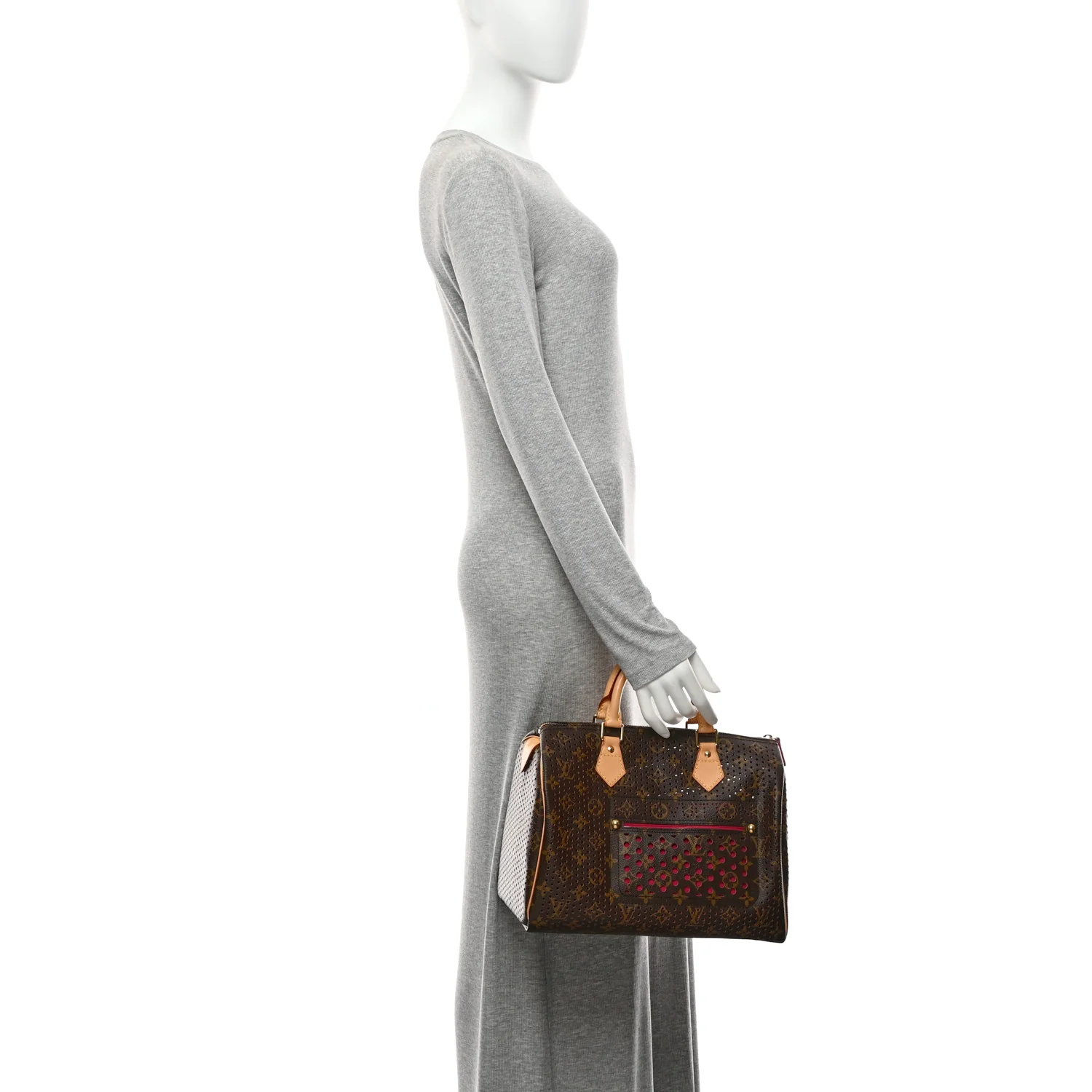 Monogram Perforated Speedy 30 Fuchsia