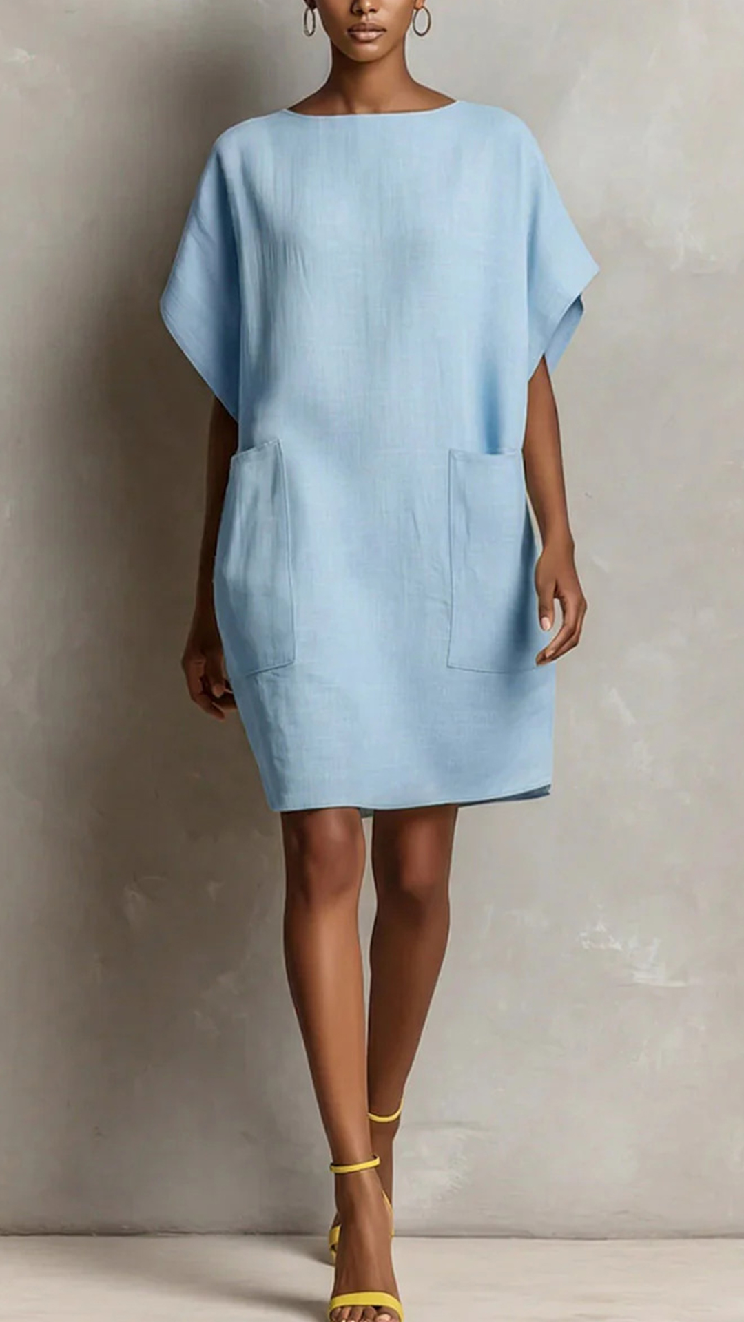 Women's Cotton-Blend Boat Neck Straight Dress - Nordfashionstorm - Women's Clothing, Fashion for You - Nordfashionstorm.com