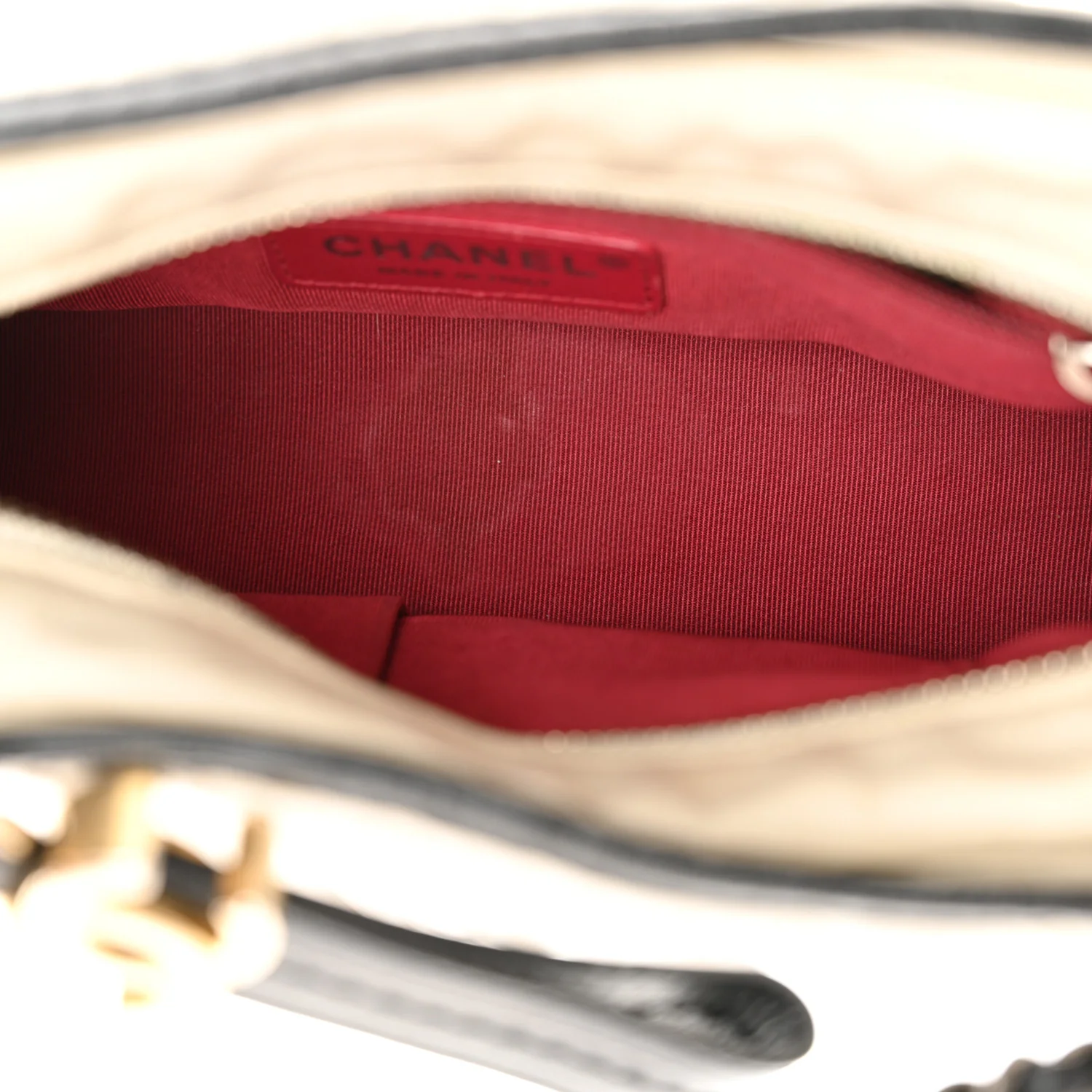 Aged Calfskin Quilted Small Gabrielle Hobo Black White - Top Club
