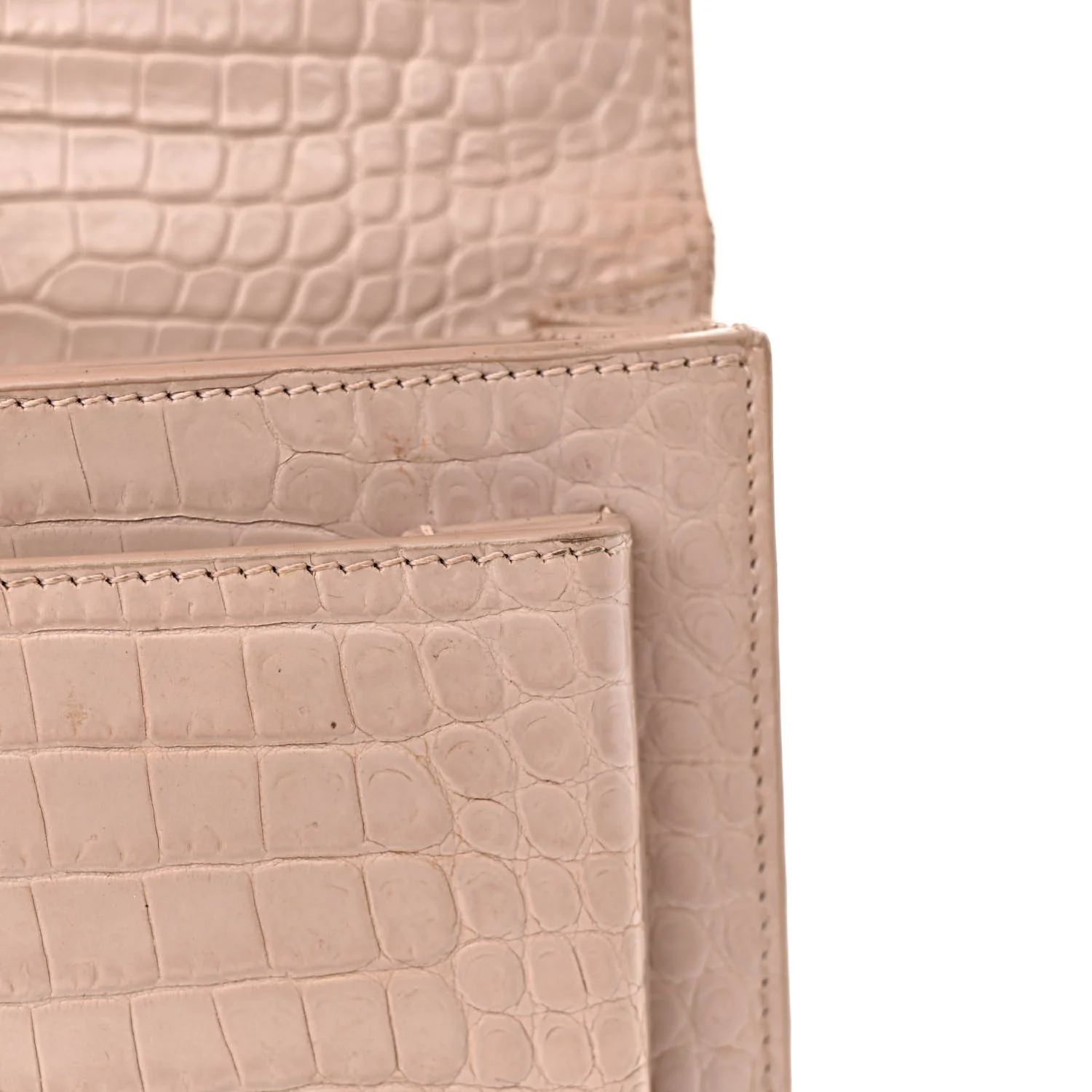 Calfskin Crocodile Embossed Medium Monogram Sunset Rose Antic - Top Club
