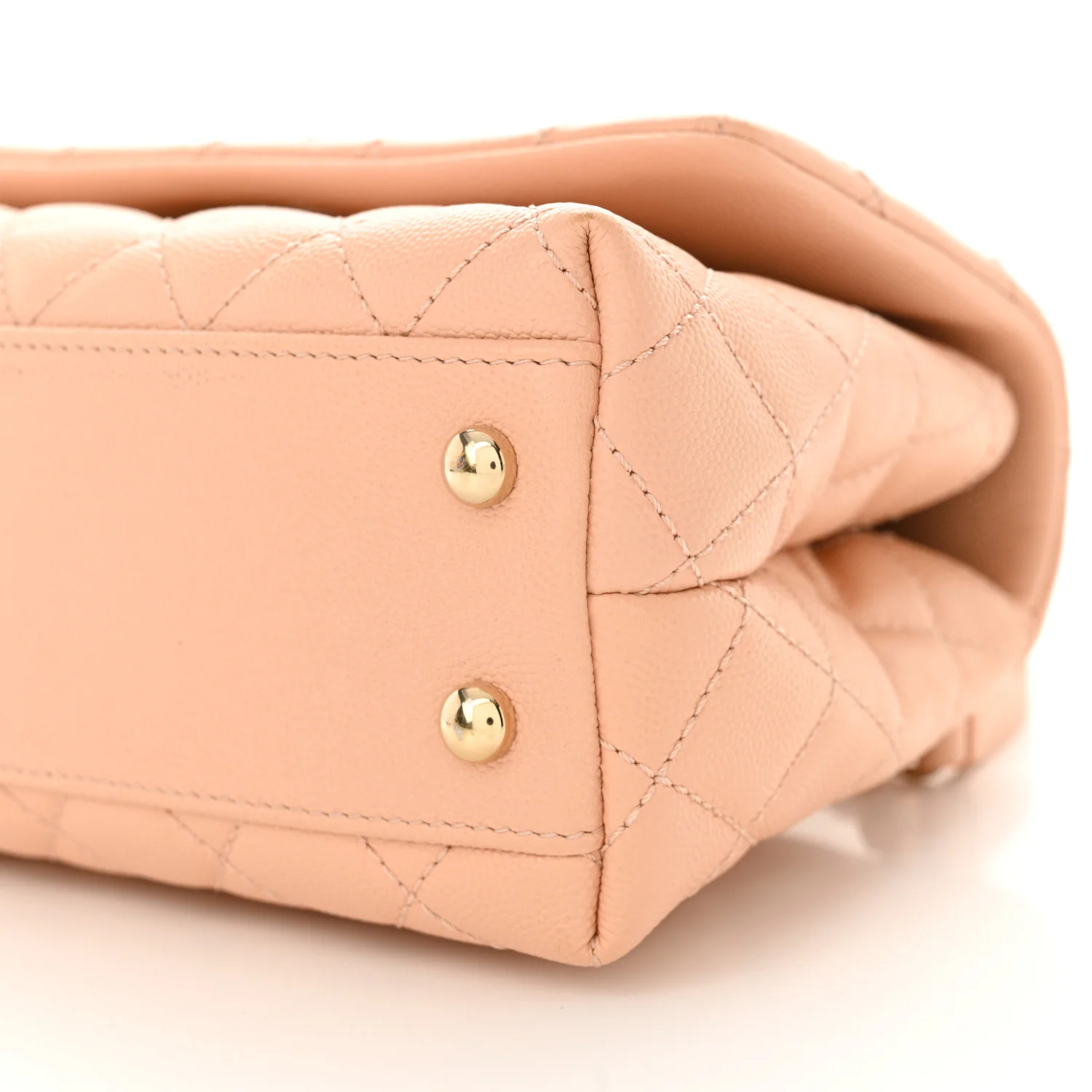 Caviar Quilted Mini Coco Handle Flap Light Pink - Top Club