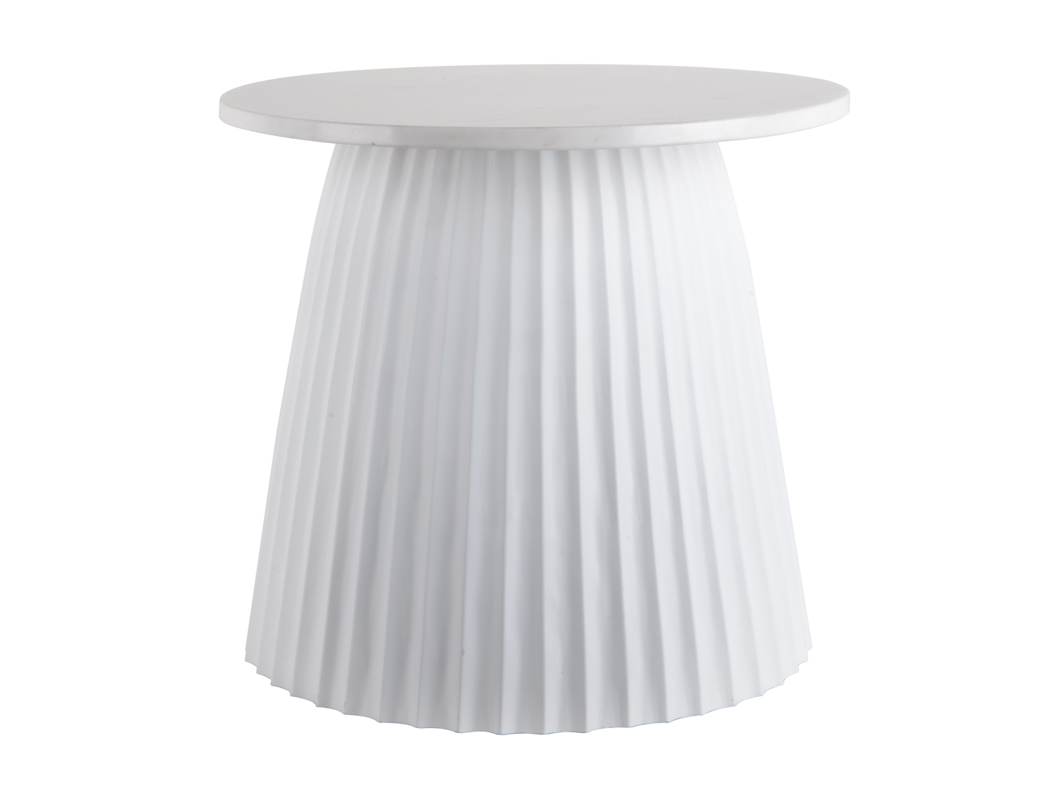 Coffee table Luscious cone white marble, white frame
