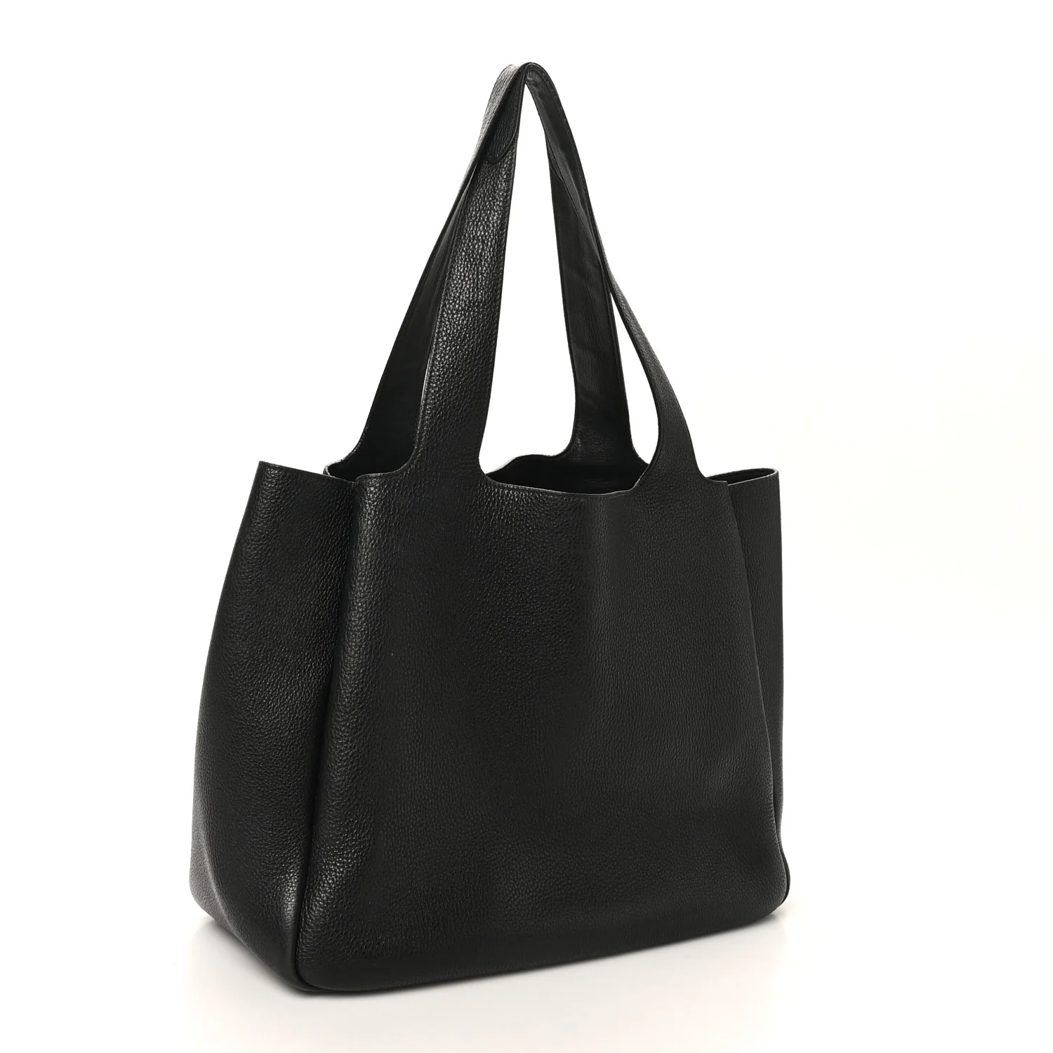 Vitello Daino Soft Large Dynamique Tote Black - Top Club