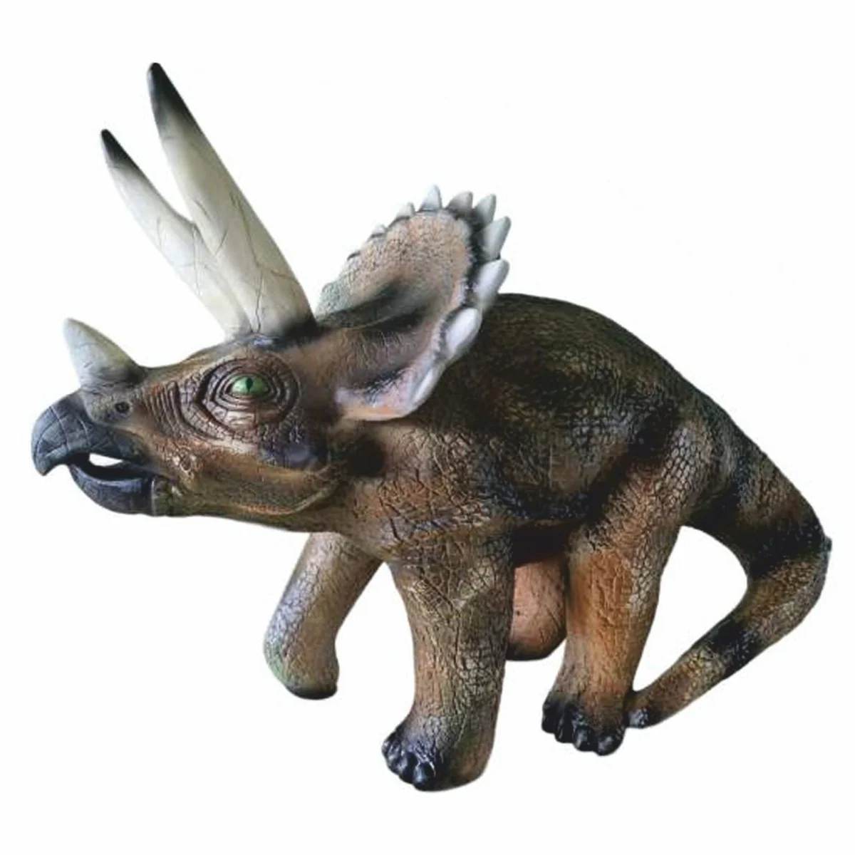 Decorative sculpture dinosaur Triceratops brown 102 cm - garden figure
