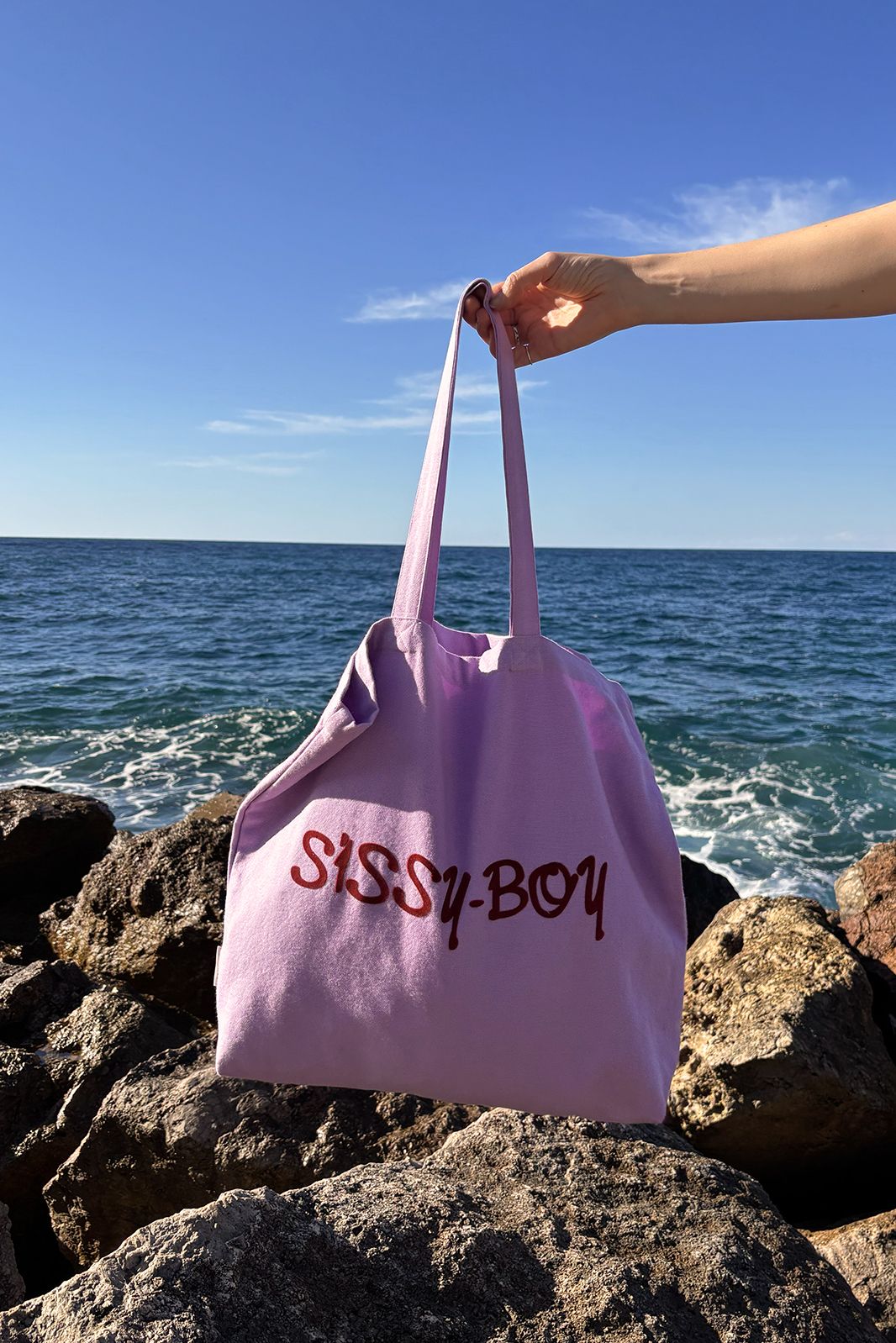 Paarse canvas shopper large