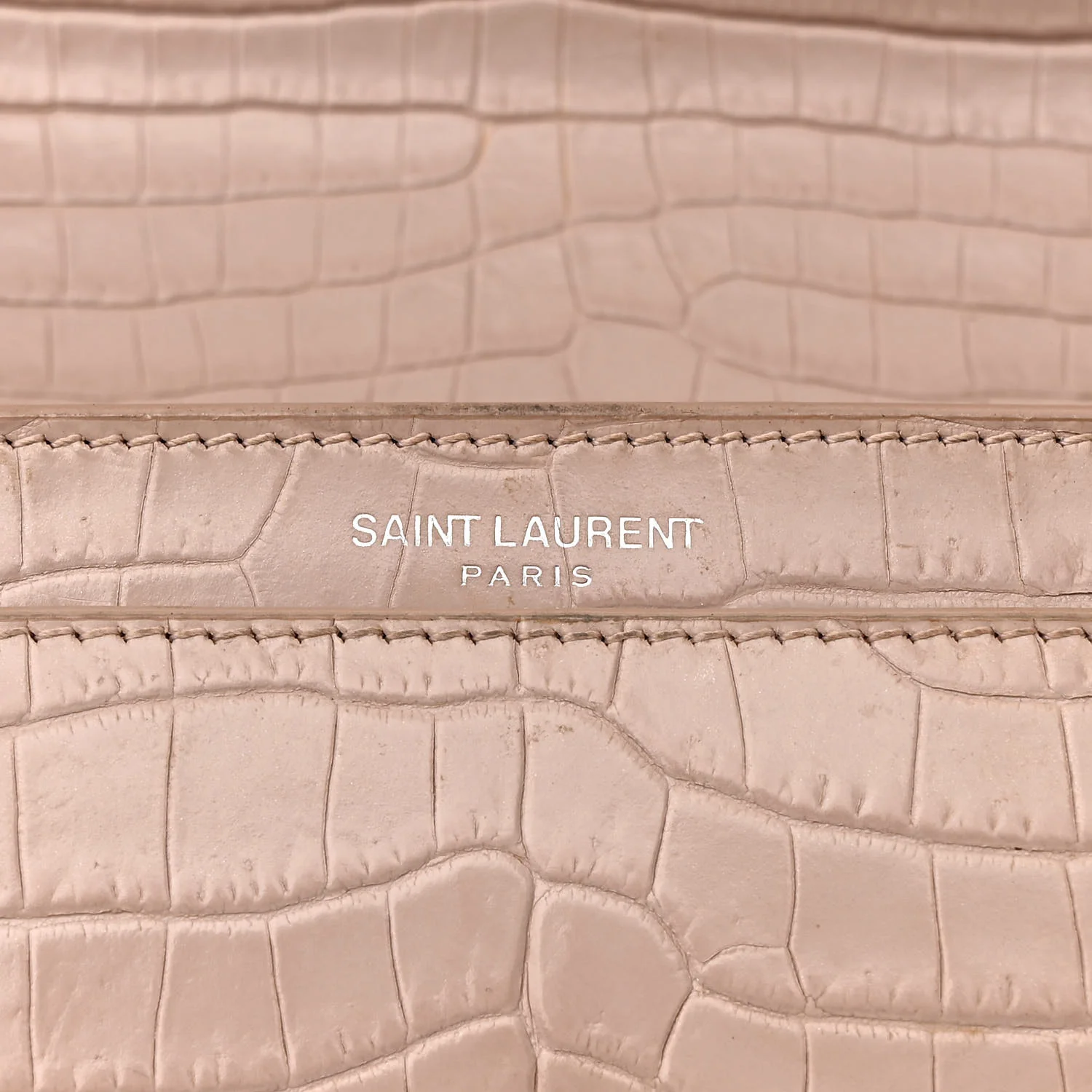 Calfskin Crocodile Embossed Medium Monogram Sunset Rose Antic - Top Club