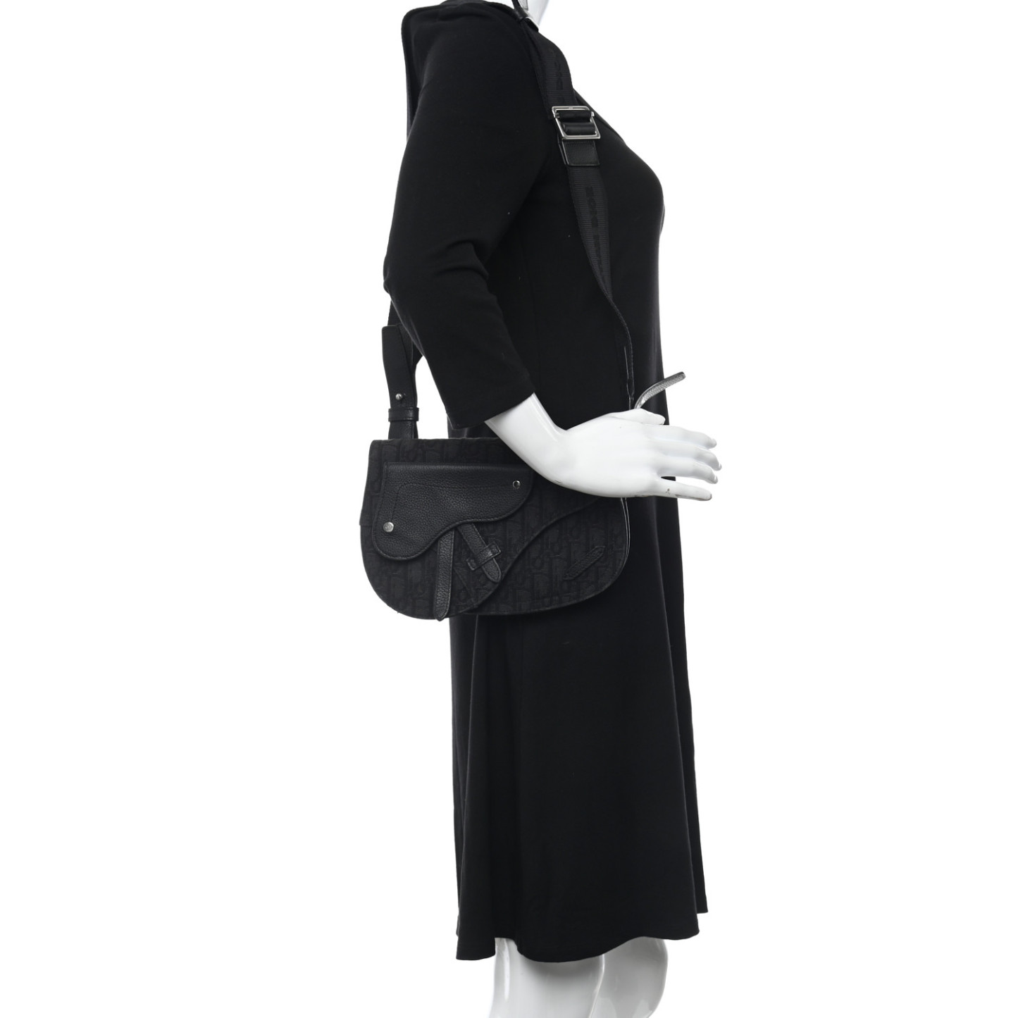 CHRISTIAN D Oblique Saddle Messenger Bag Blue Black - Top Club