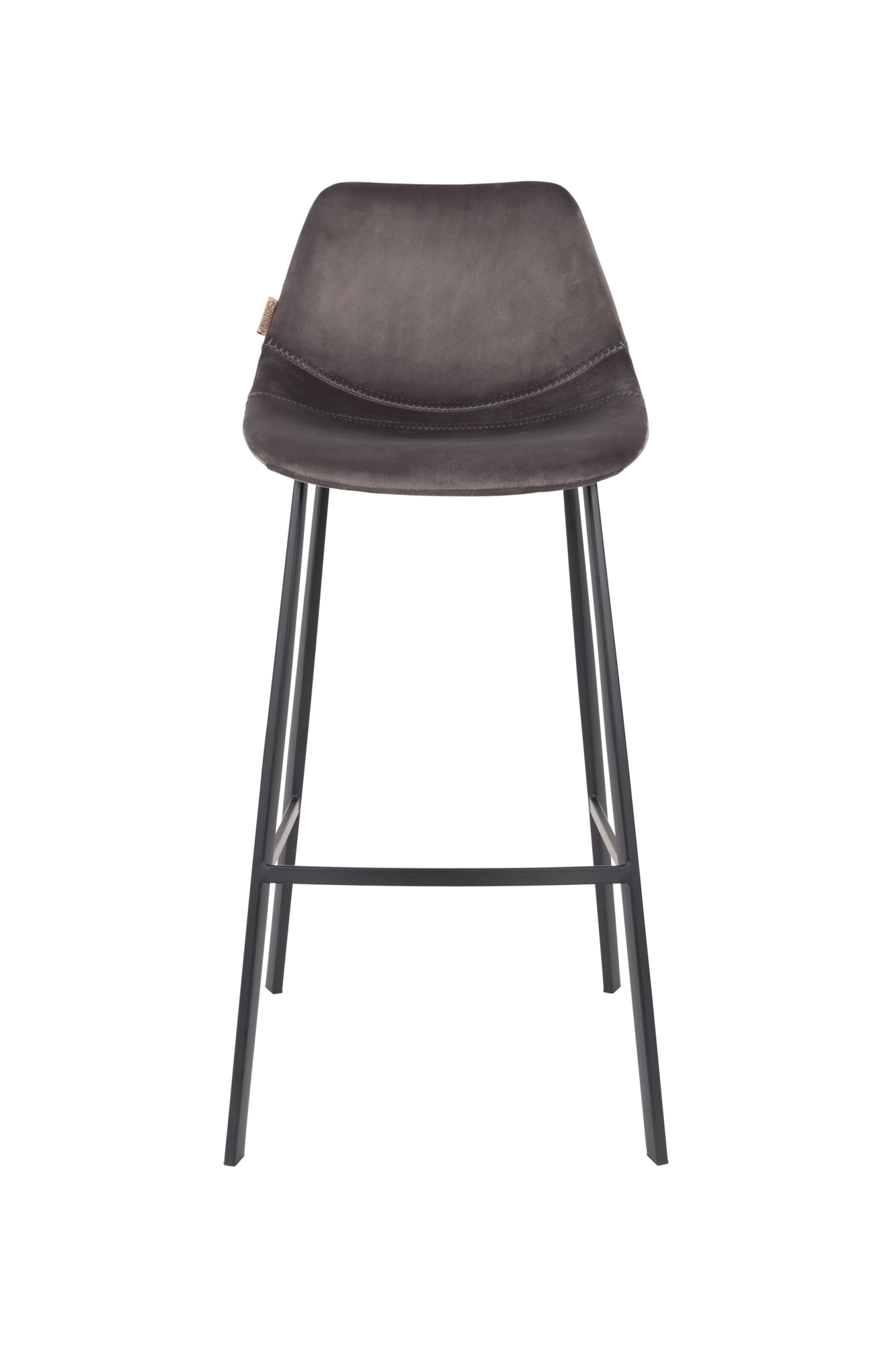 Barkruk Franky velvet (zithoogte 80 cm) grijs