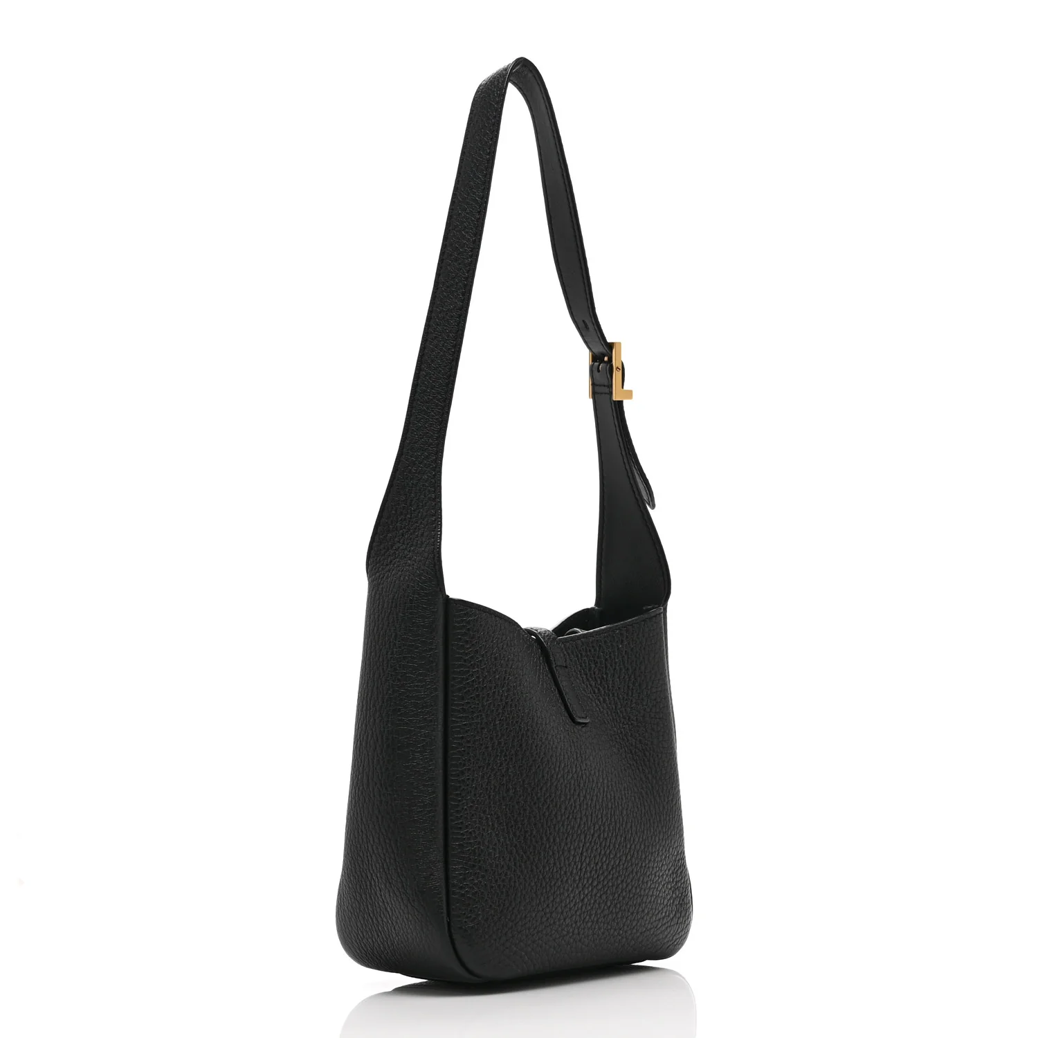 Grained Calfskin Baby Le 5 A 7 Supple Hobo Black - Top Club
