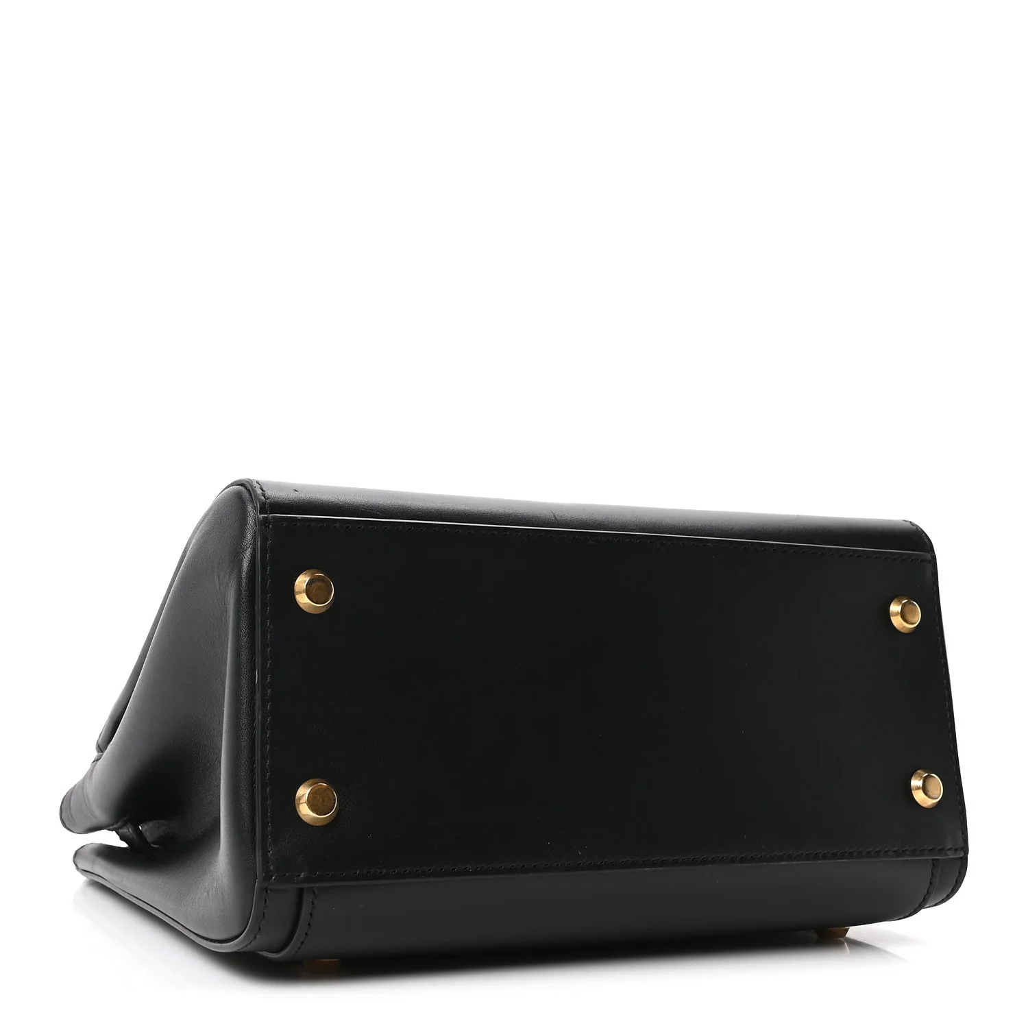 Shiny Box Calfskin Small Money Tote Black - Top Club