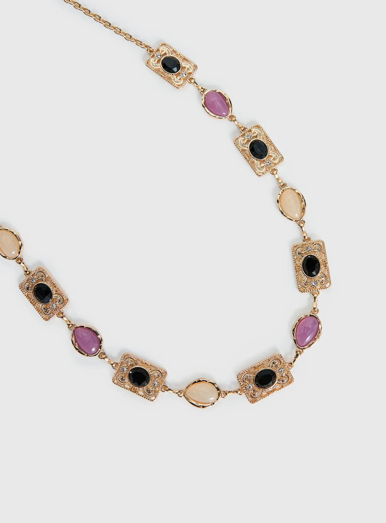 Dulce Vita Gemstone Chain Belt Gold