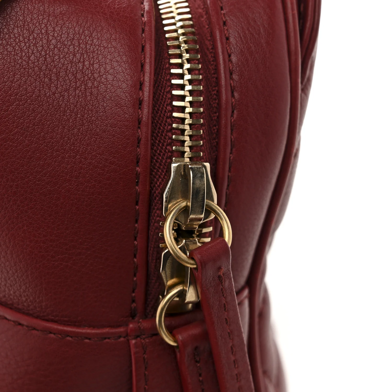 Calfskin Quilted CC Small Vanity Case Dark Red - Top Club