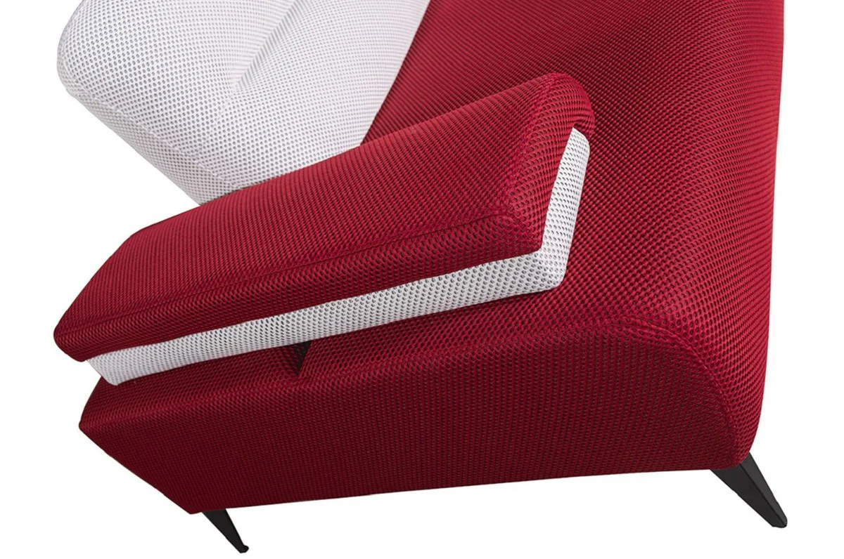 Luxury corner sofa Bordeaux red / white / gray 310 x 310 cm - living room sofa