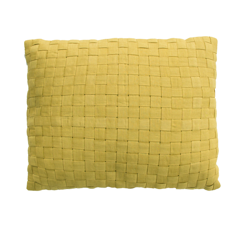 Kussen woven linnen mustard
