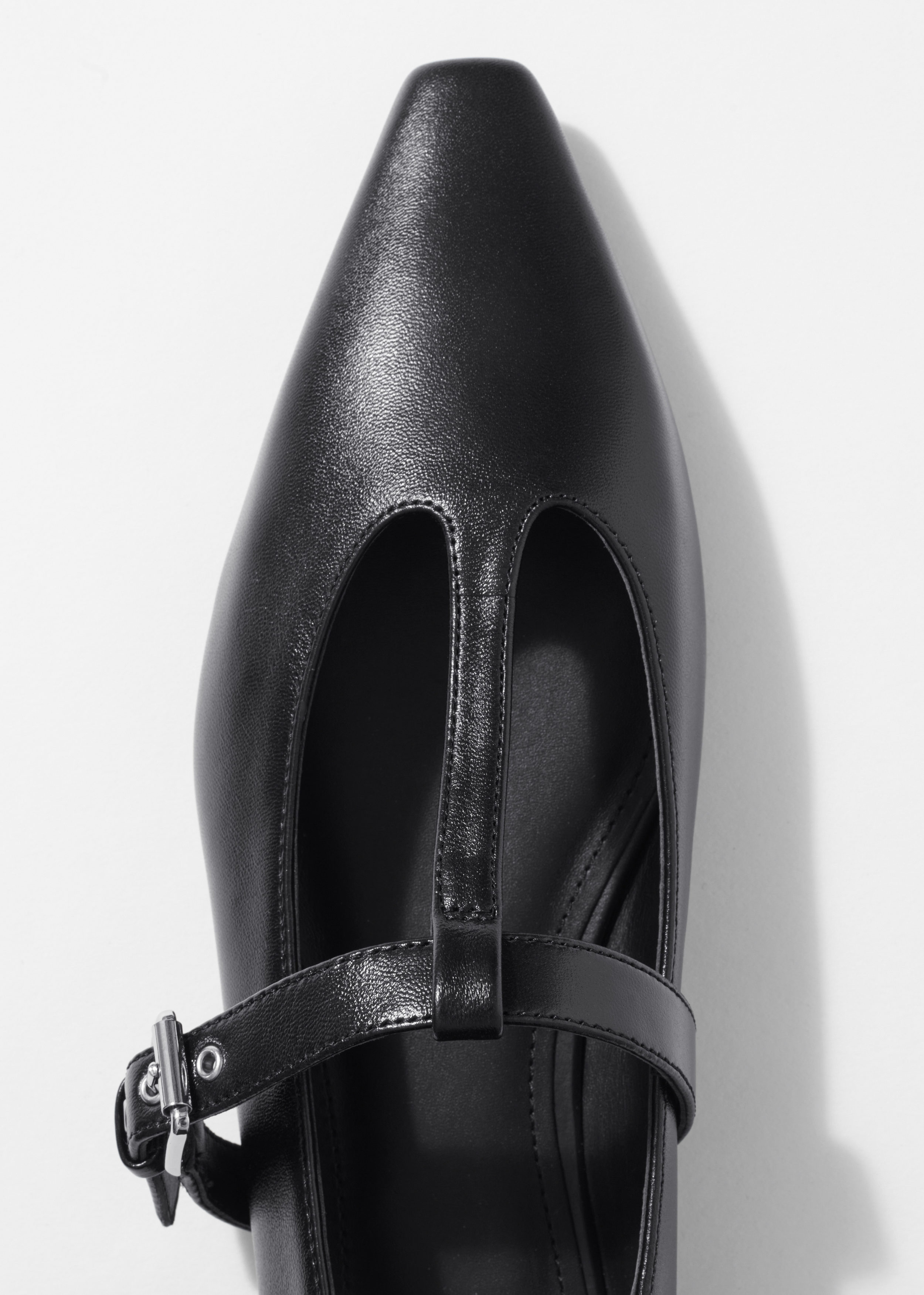& Other Stories T-BAR LEATHER BALLET FLATS