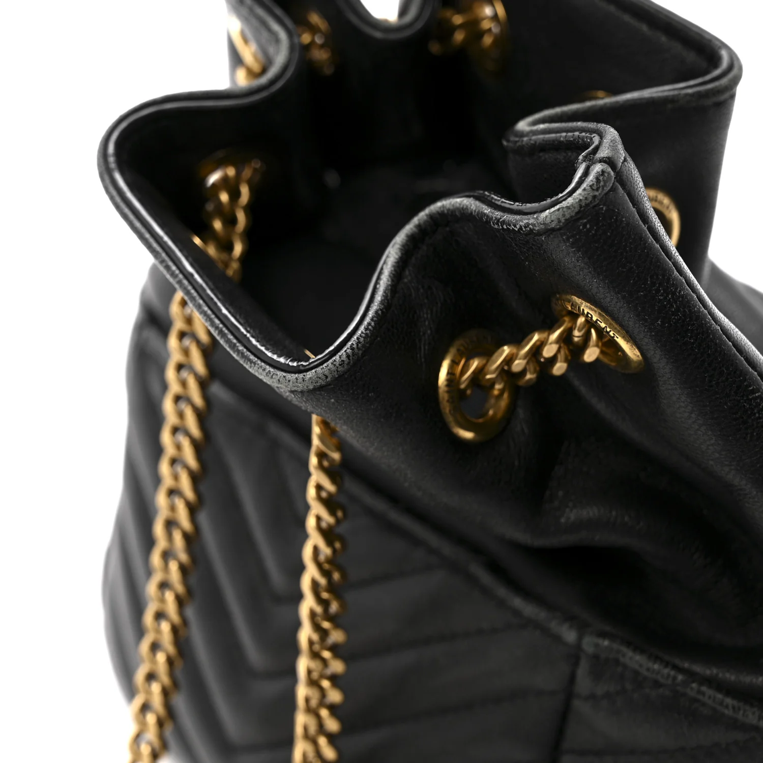Lambskin Matelasse Monogram Joe Nano Bucket Bag Black - Top Club