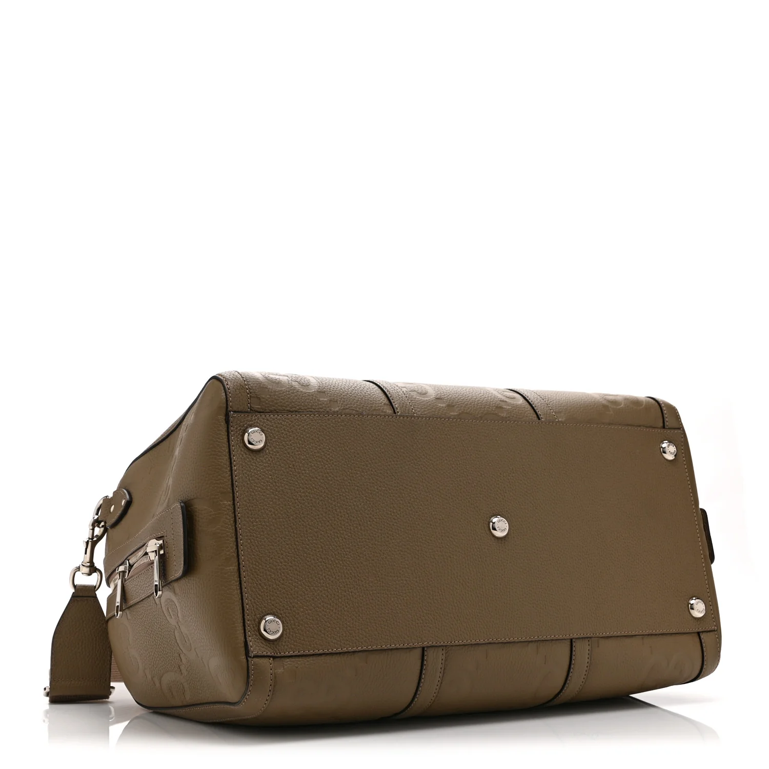 Piuma Calfskin Jumbo GG Embossed Large Duffle Bag Good Taupe - Top Club